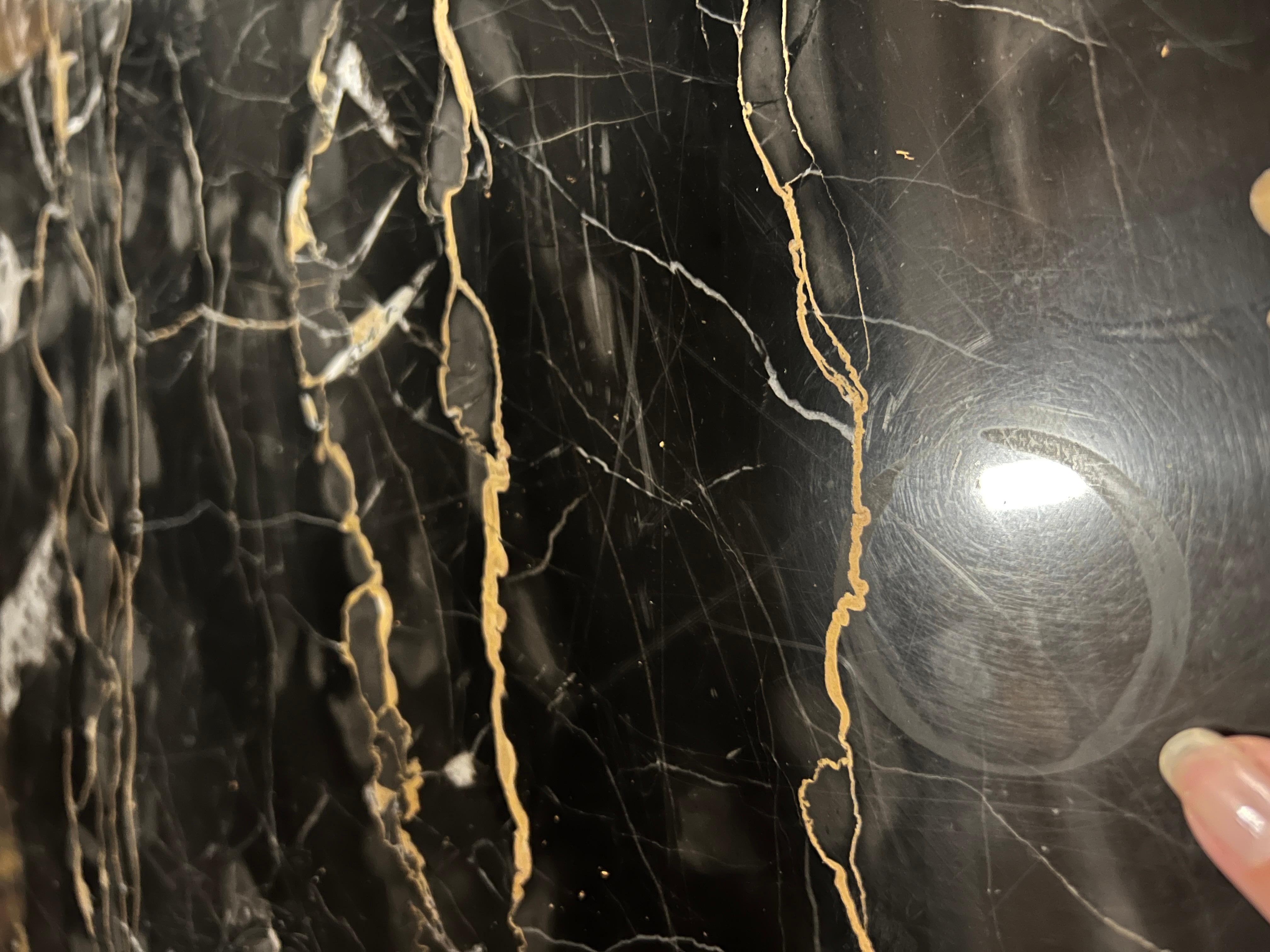 Pair of Square Widdicomb End Tables with Nero Portoro Marble Tops For Sale 10