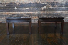 Pair of Square Widdicomb End Tables with Nero Portoro Marble Tops