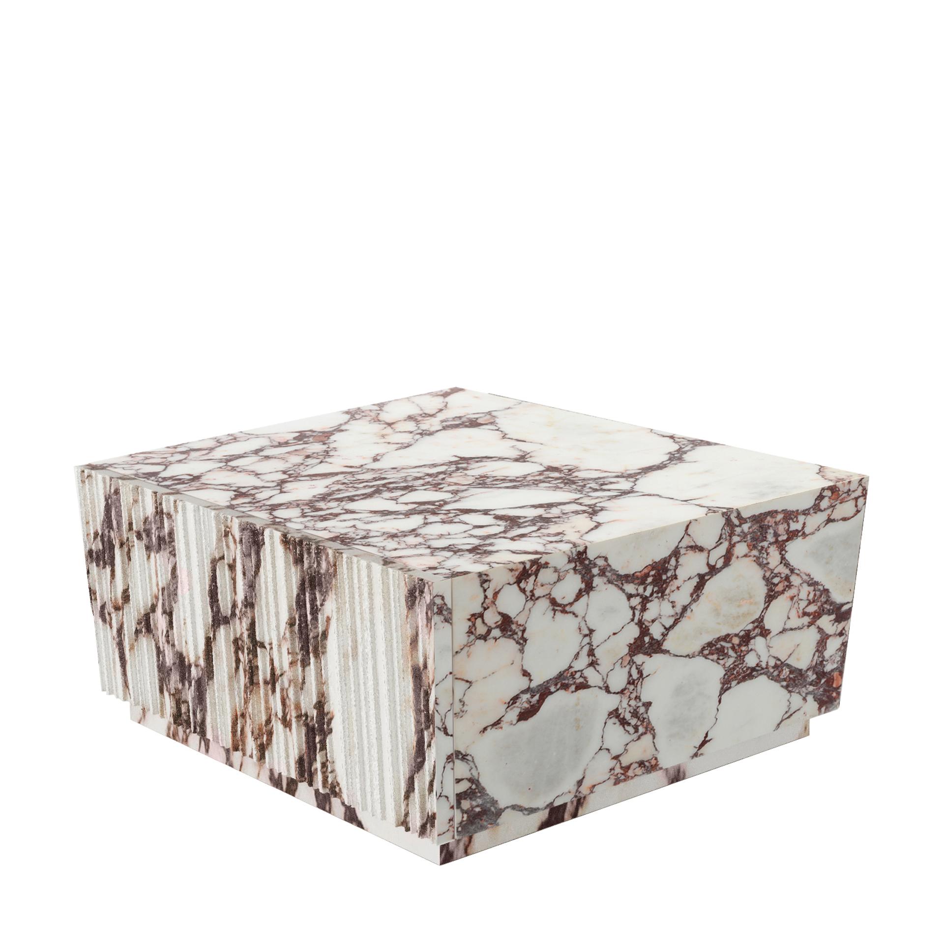 Pair of Squared Marble White Side Tables For Sale 1