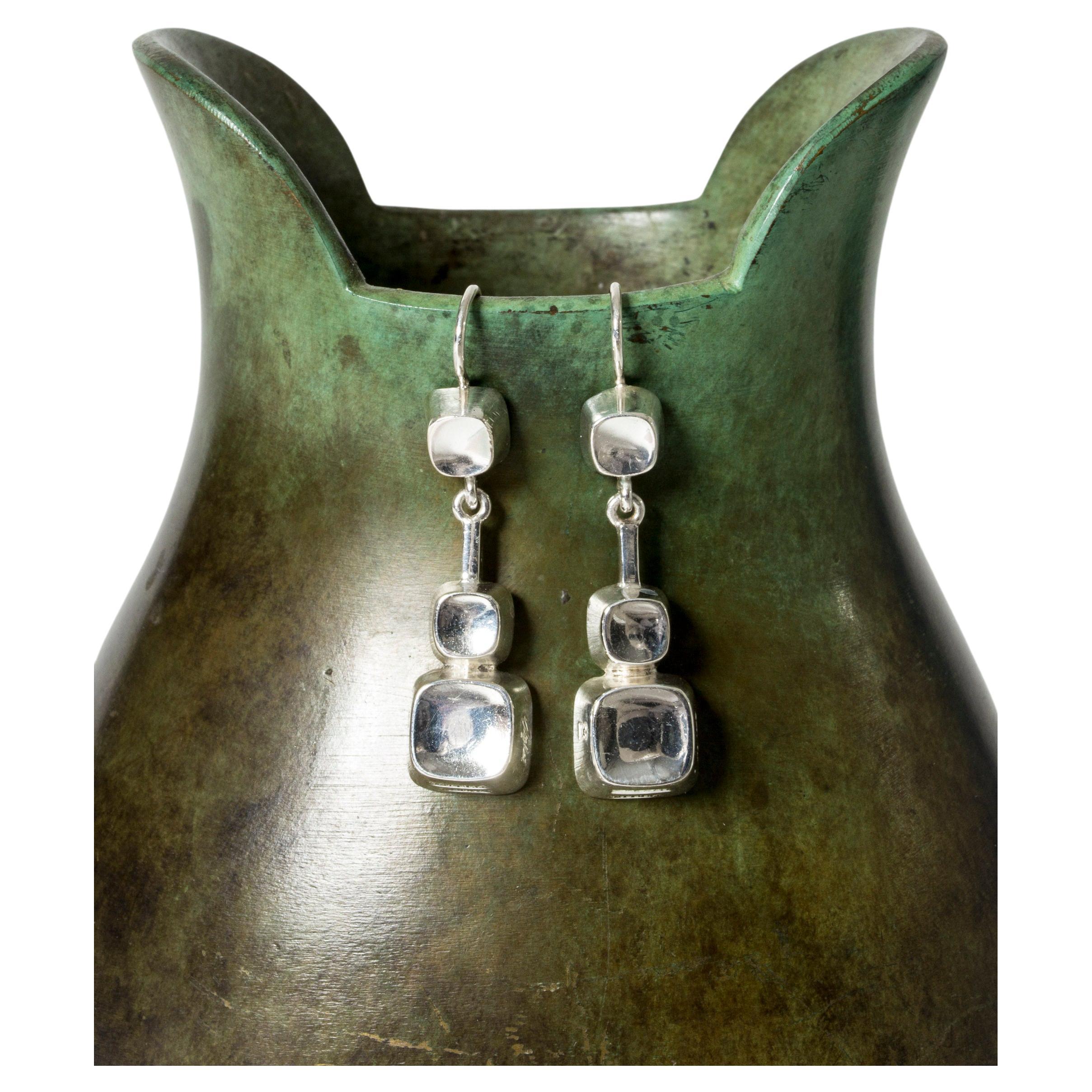 Pair of “Squares” Earrings by Sigurd Persson, Stigbert, Sweden, 1958 For Sale