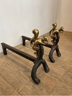 Pair of Squirrel Andirons, France, 1960s