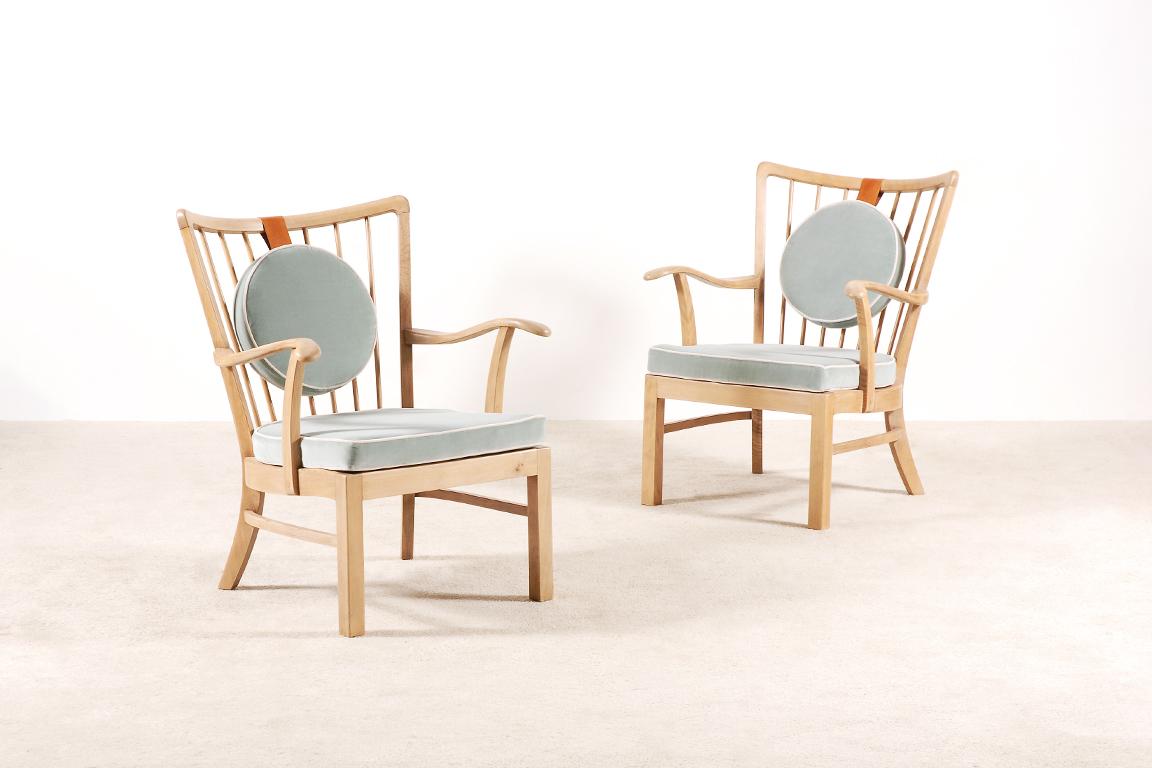 Scandinavian Modern Pair of Søren Hansen Lounge Chairs for Fritz Hansen, 1940s