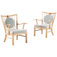 Pair of Søren Hansen Lounge Chairs for Fritz Hansen, 1940s