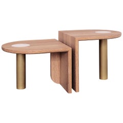 Pair of St. Charles Occasional Tables, Offset Heights, by VOLK