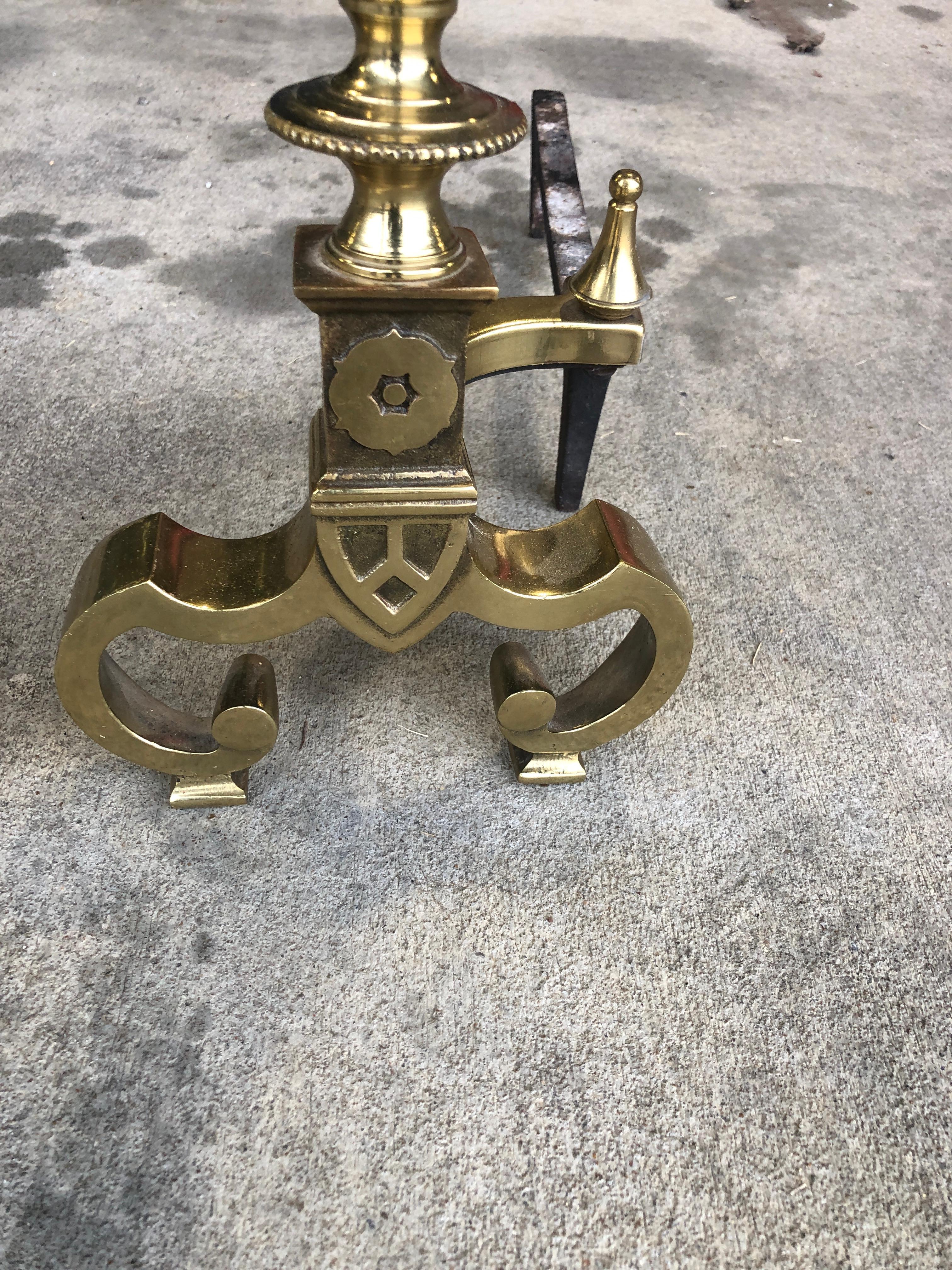 Mid-Century moderno Coppia di Androni in vetro e ottone di St. Clair in vendita