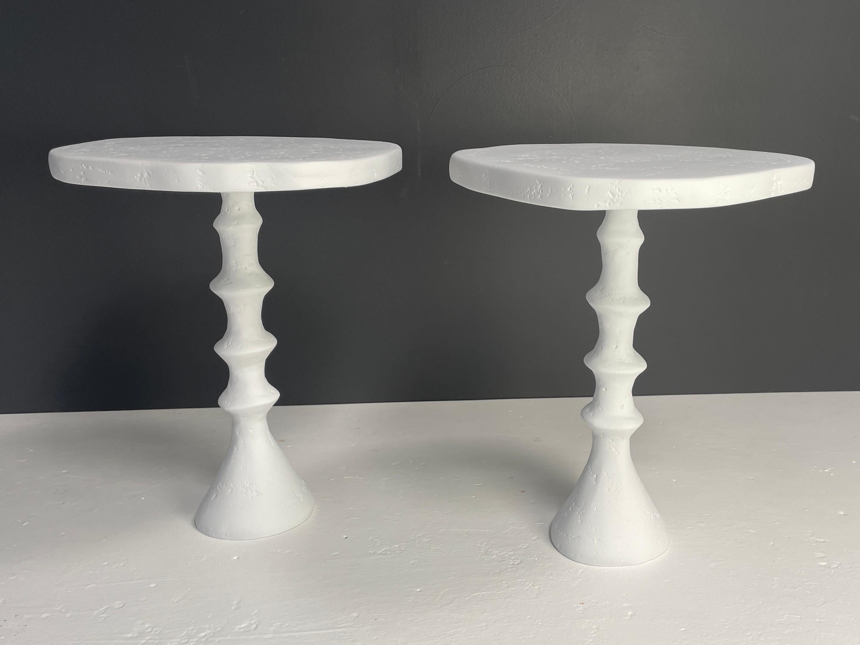 American Pair of St Paul Plaster Side Table by Bourgeois Boheme Atelier 'Petit Modèle' For Sale