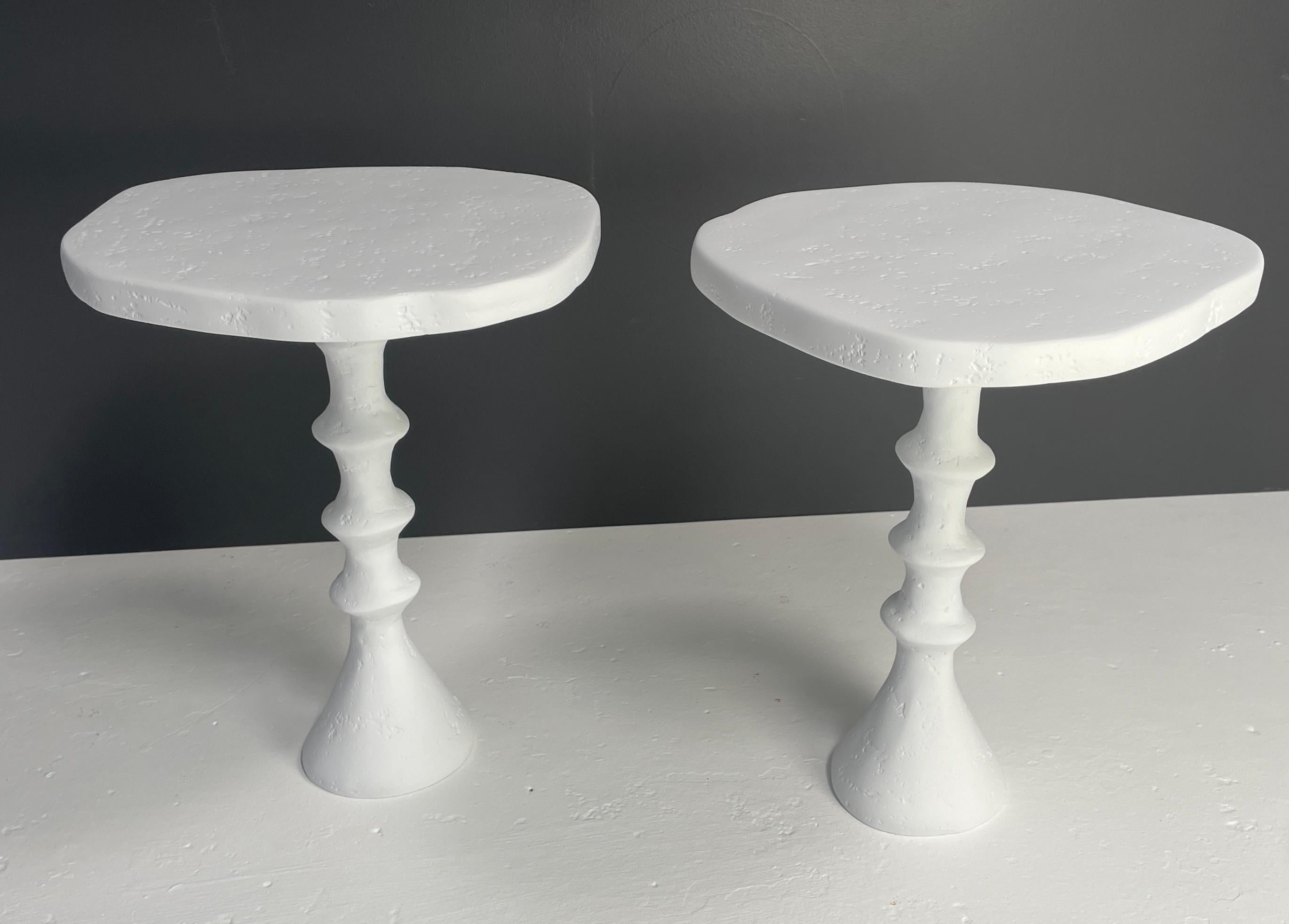 Pair of St Paul Plaster Side Table by Bourgeois Boheme Atelier 'Petit Modèle' In New Condition For Sale In Los Angeles, CA