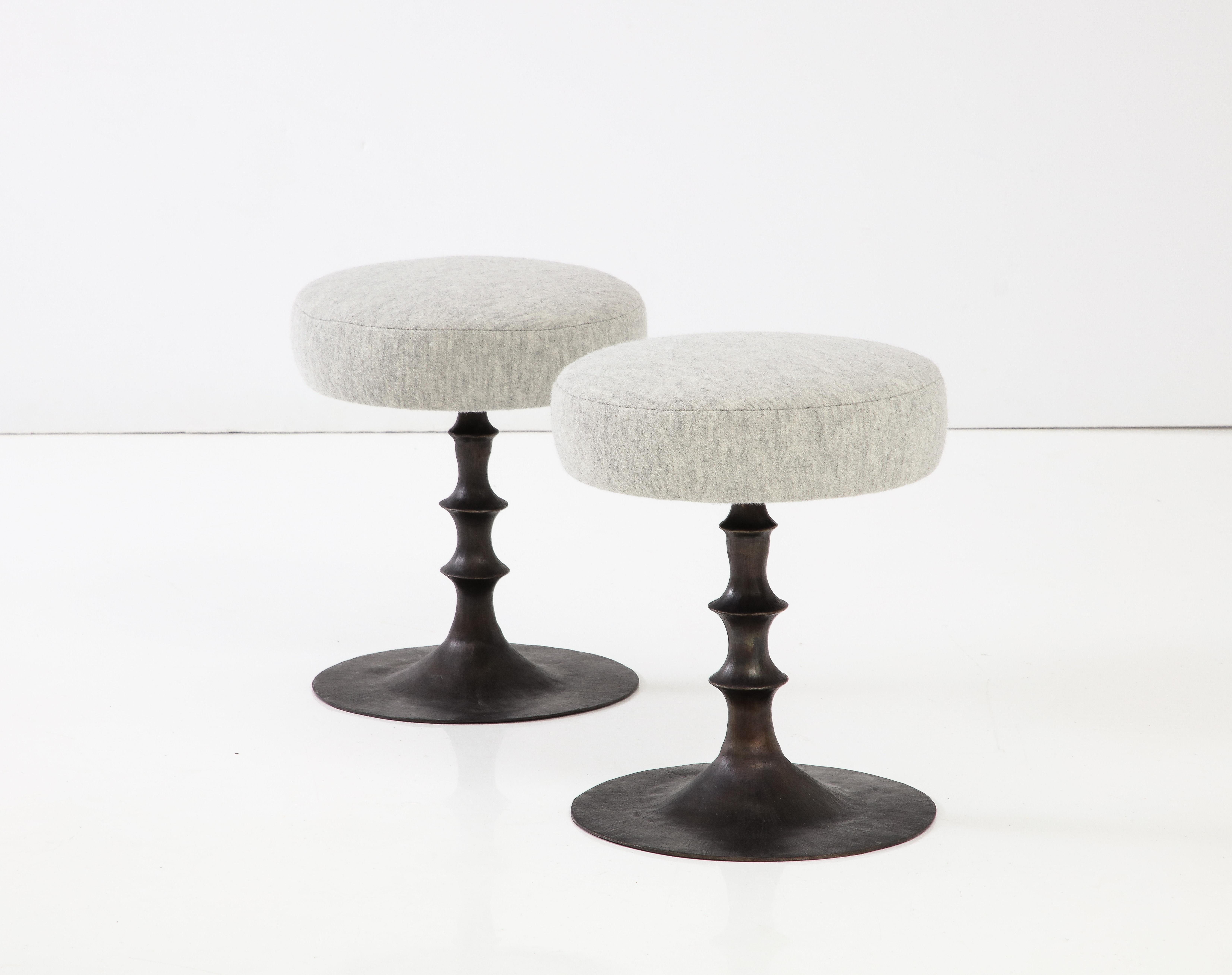 American Pair of St Paul Primo Stools, by Bourgeois Boheme Atelier For Sale