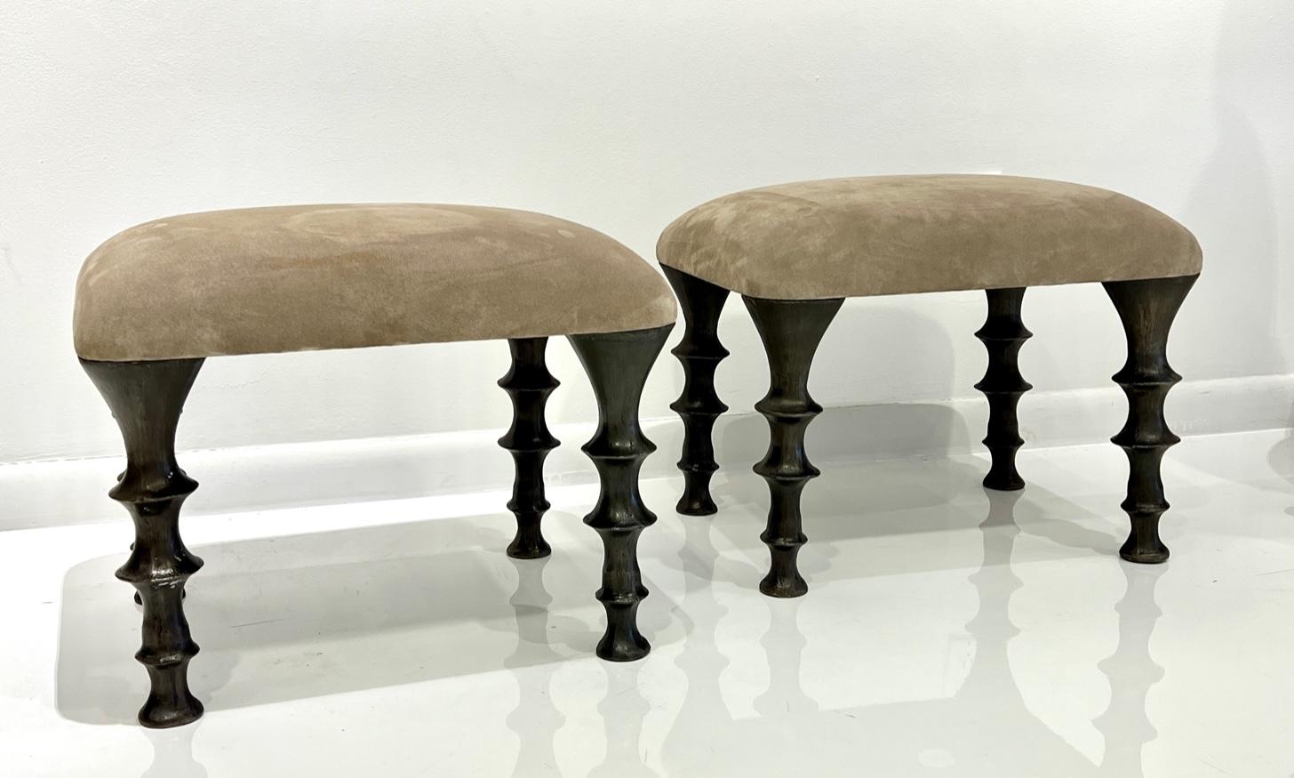 Contemporary Pair of St Paul Stools by Bourgeois Boheme Atelier For Sale