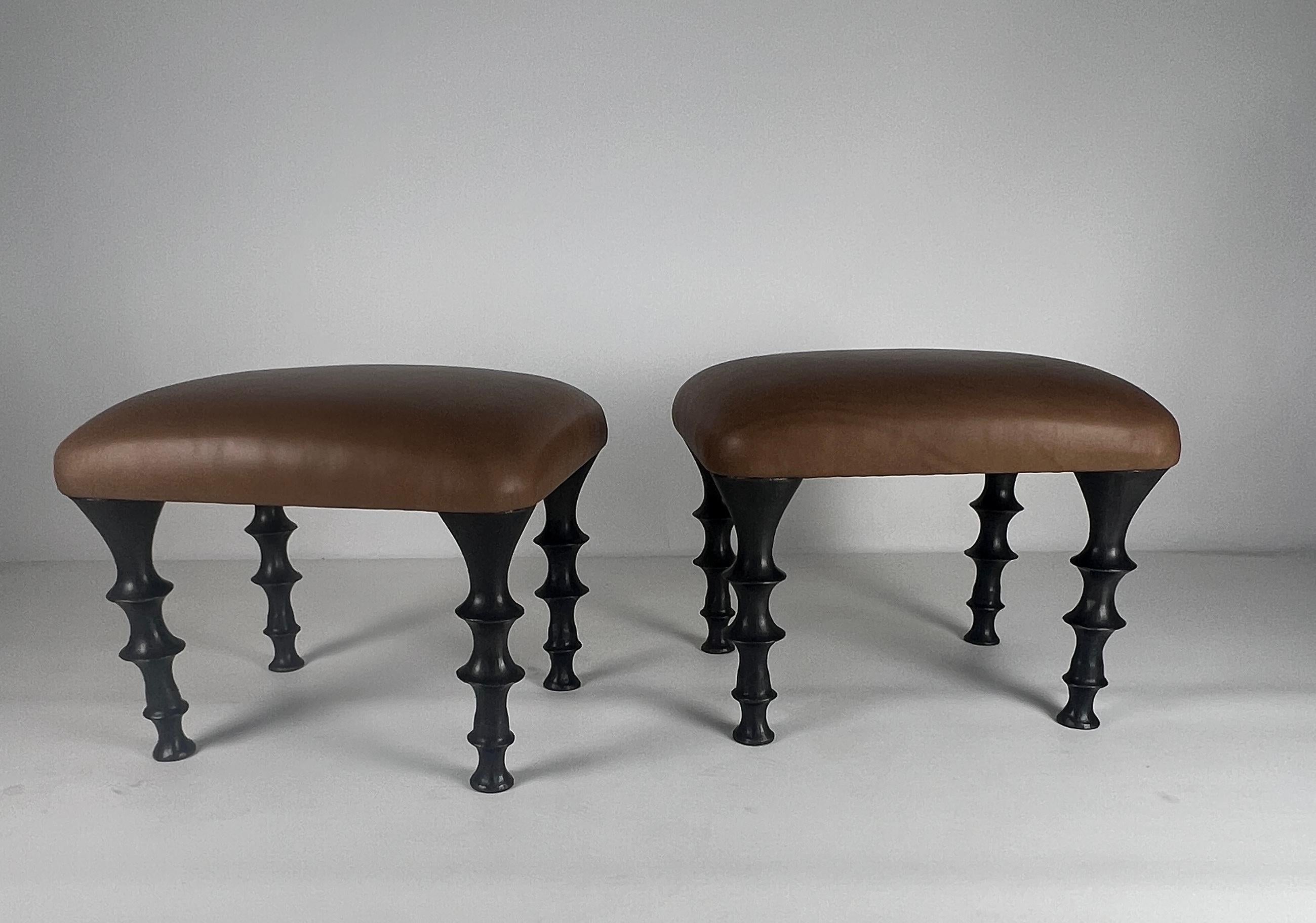 XXIe siècle et contemporain Paire de tabourets St Paul par Bourgeois Boheme Atelier en vente