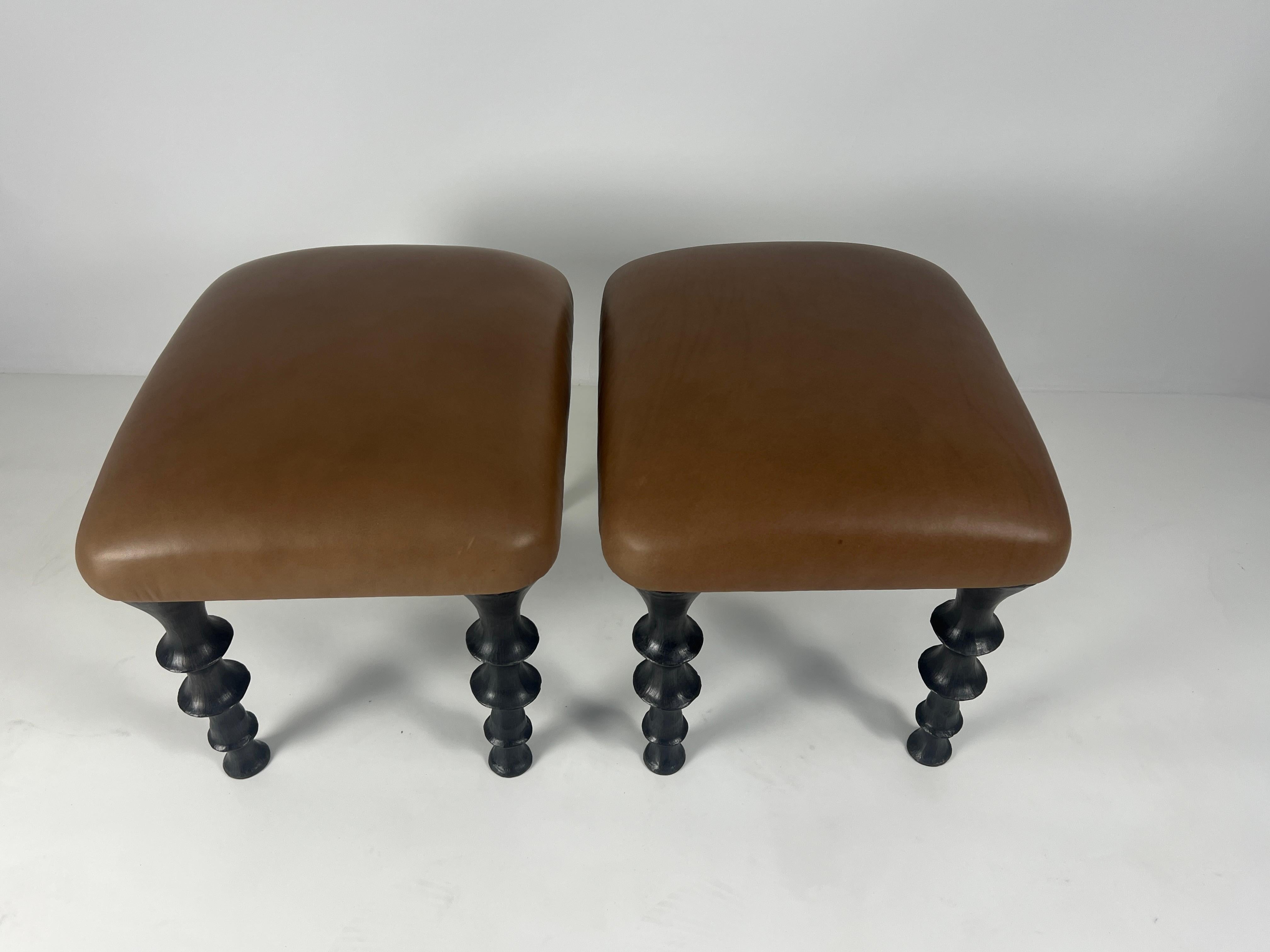 Bronze Paire de tabourets St Paul par Bourgeois Boheme Atelier en vente