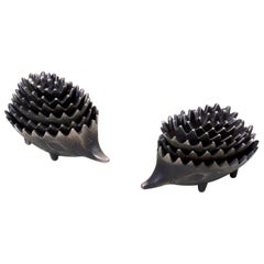 Pair of Stackable Hedgehog Ashtrays Attributed to Walter Bosse