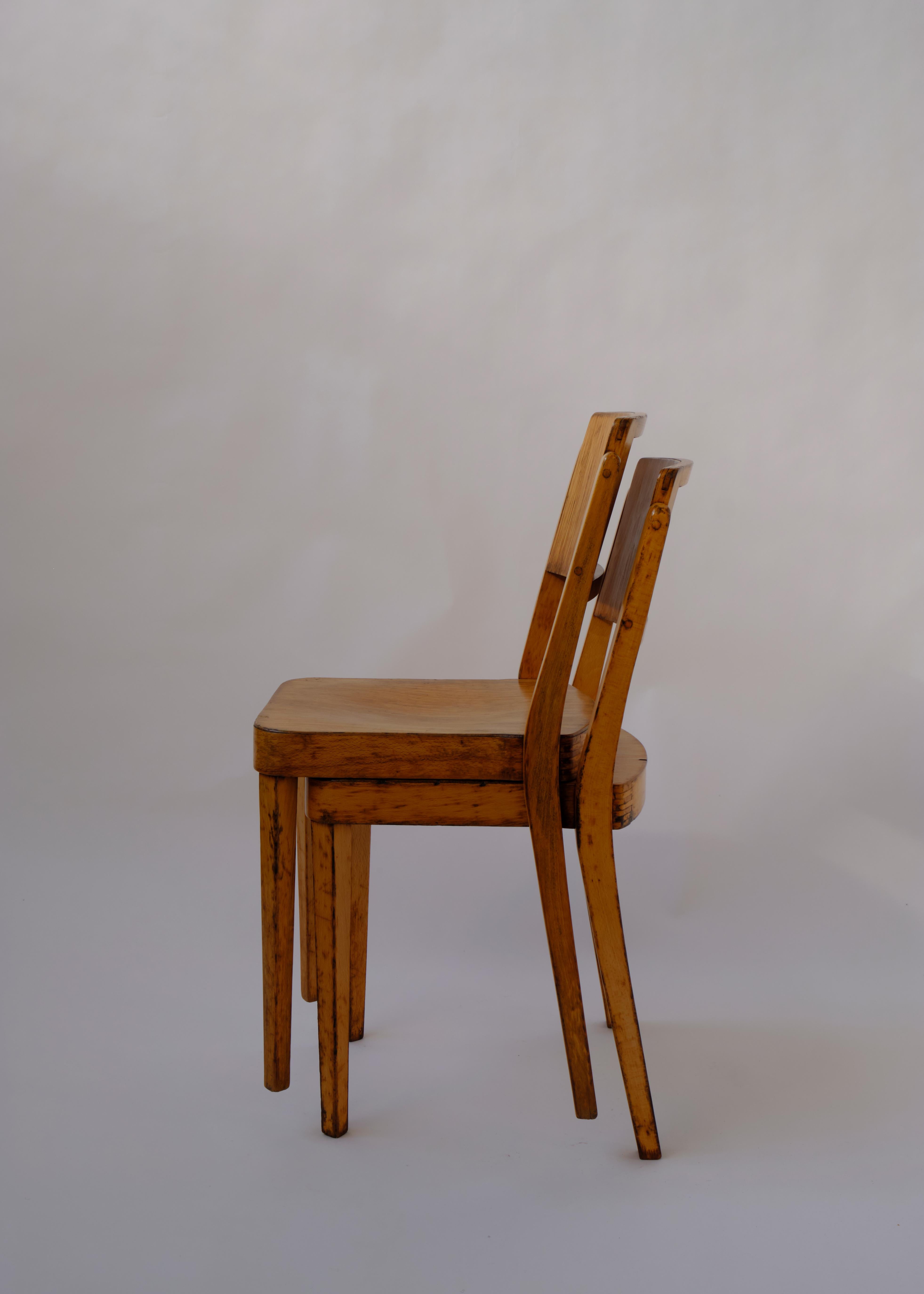 Bauhaus Pair of Stackable Model A 1250 Montana Chairs, by Thonet, 1930 For Sale