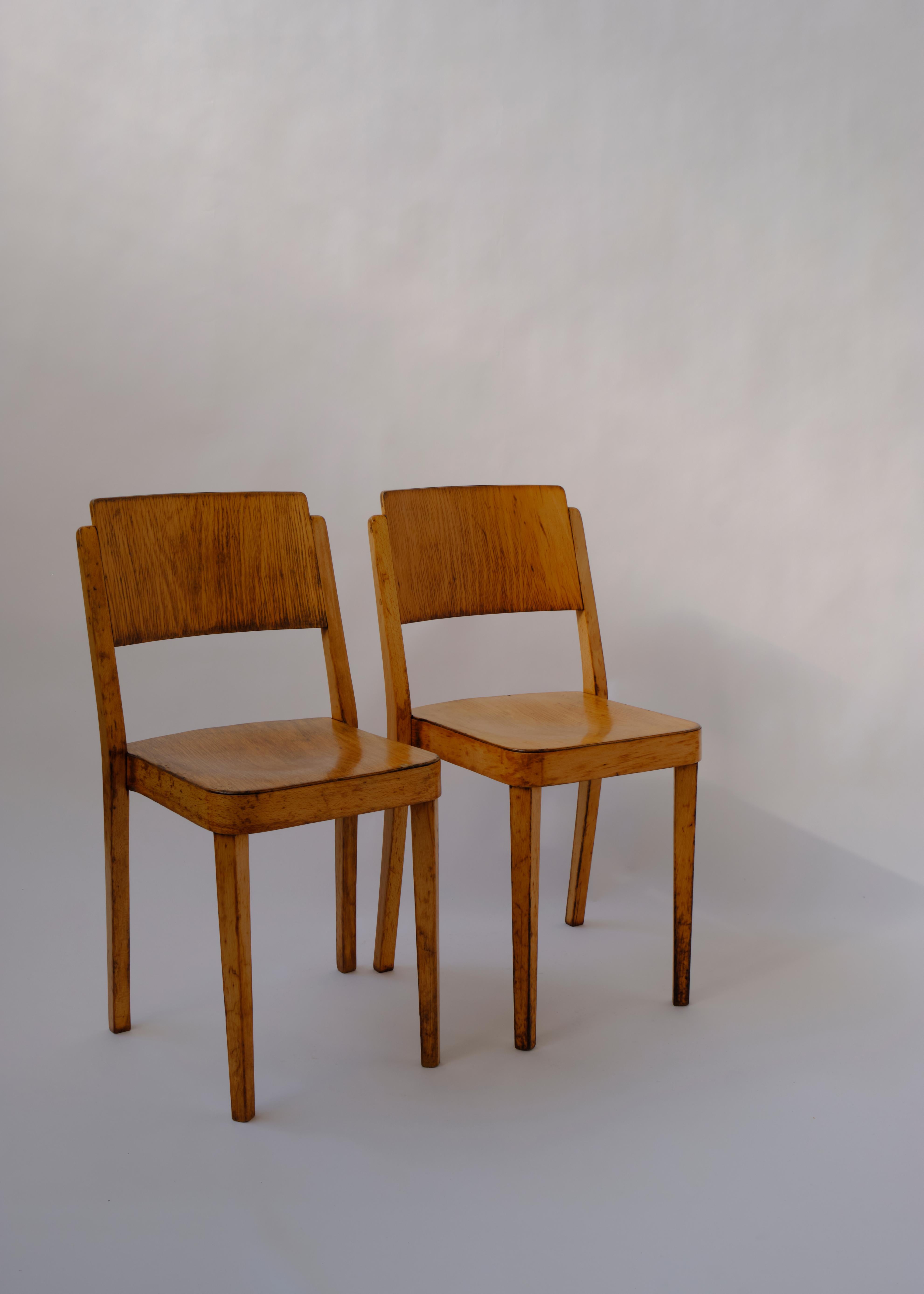 Pair of Stackable Model A 1250 Montana Chairs, by Thonet, 1930 For Sale 2