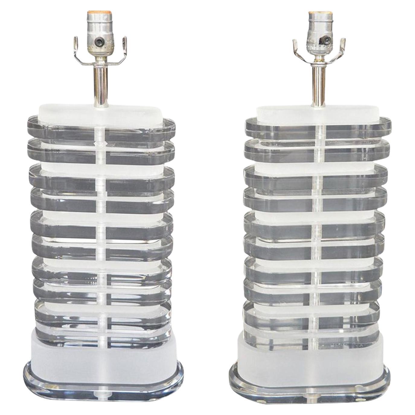 Pair of Stacked Lamps