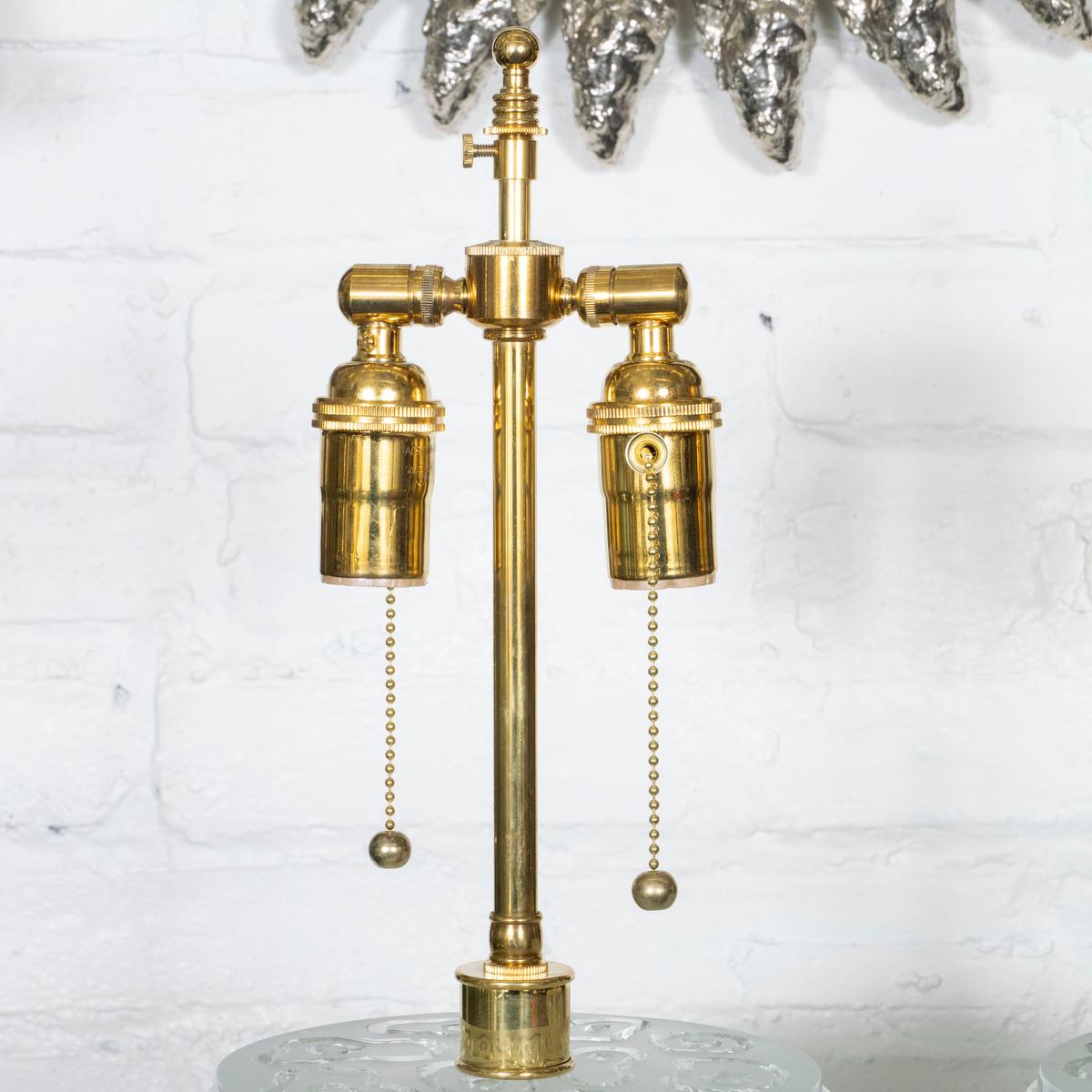 Pair of stacked Murano glass disk table lamps For Sale 2