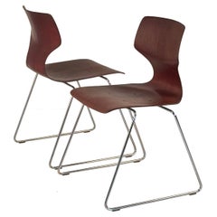 Pair of Stacking Bentwood Chairs by Pagholz Flötotto