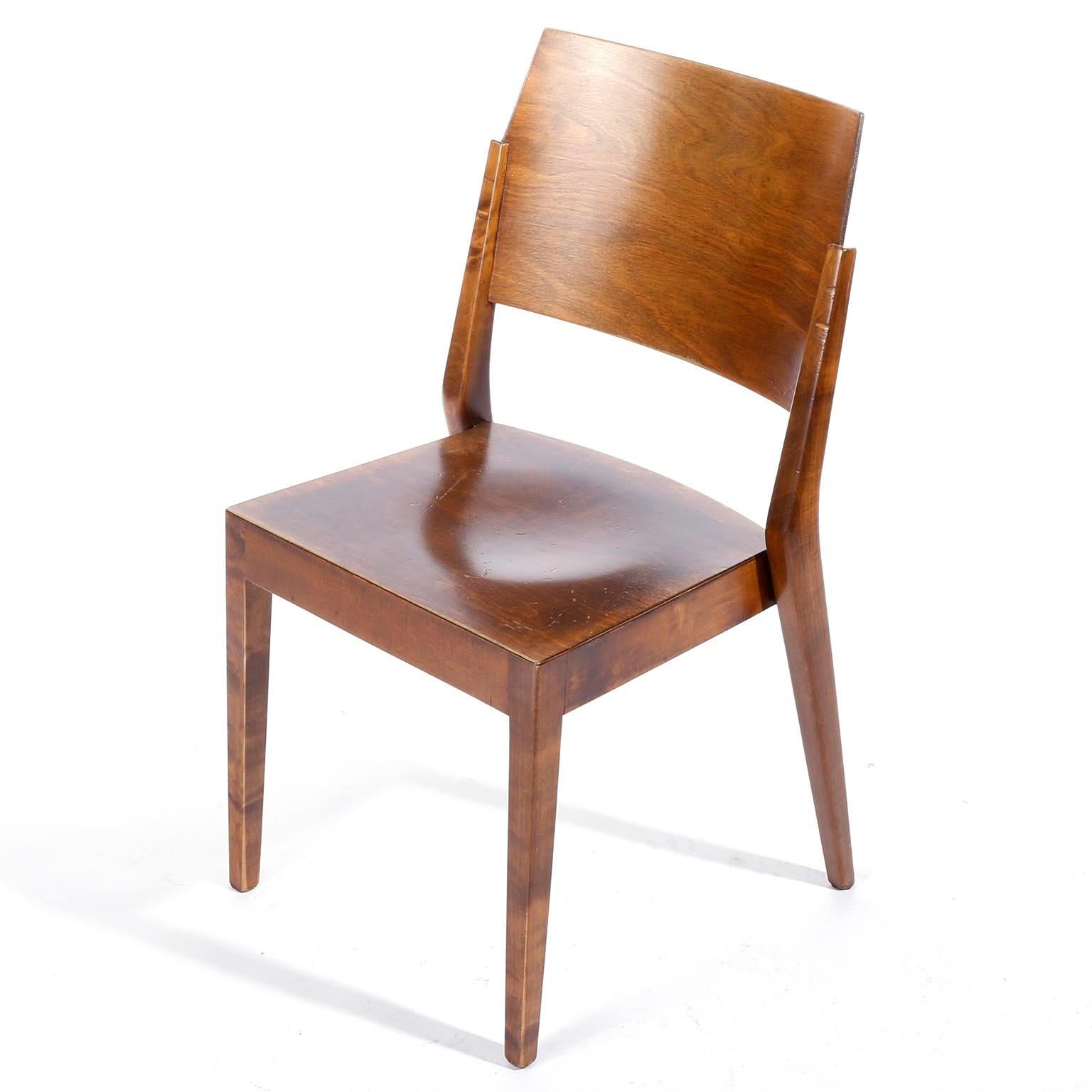 Mid-Century Modern Pair of Stacking Chairs by Karl Schwanzer, Thonet, Austria, 1950s For Sale