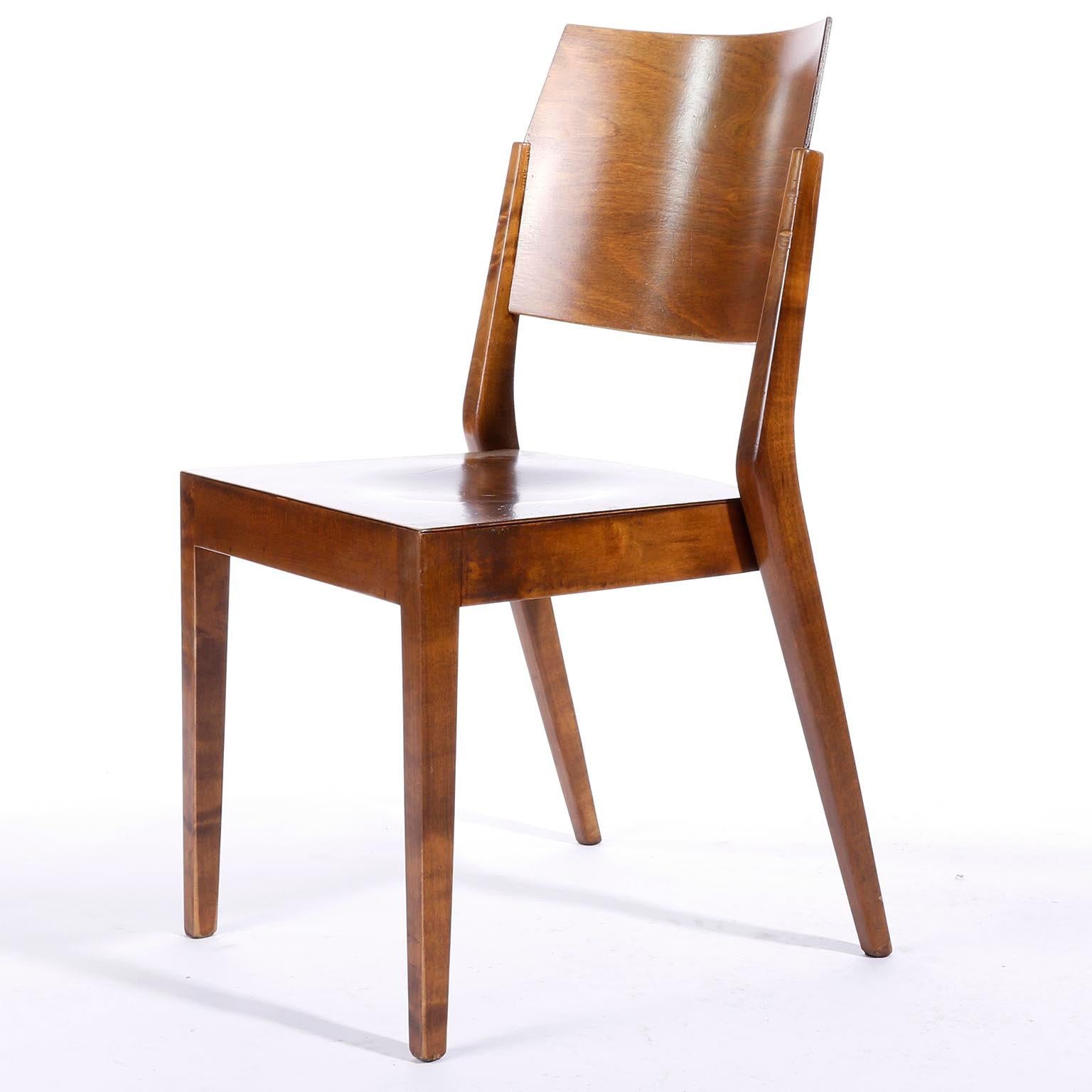 Austrian Pair of Stacking Chairs by Karl Schwanzer, Thonet, Austria, 1950s For Sale