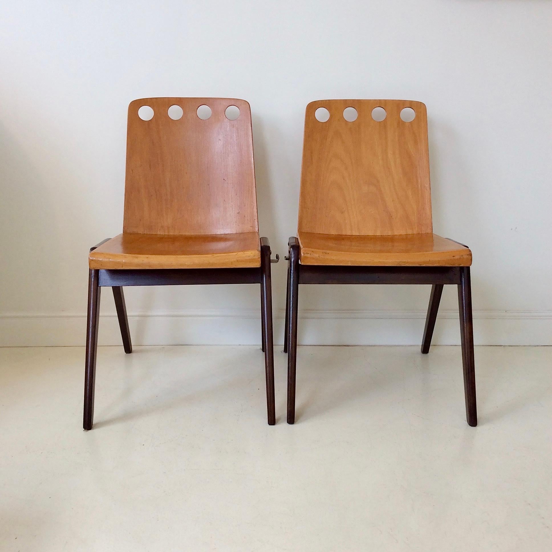 Pair of Stacking Chairs, circa 1950, Austria 7