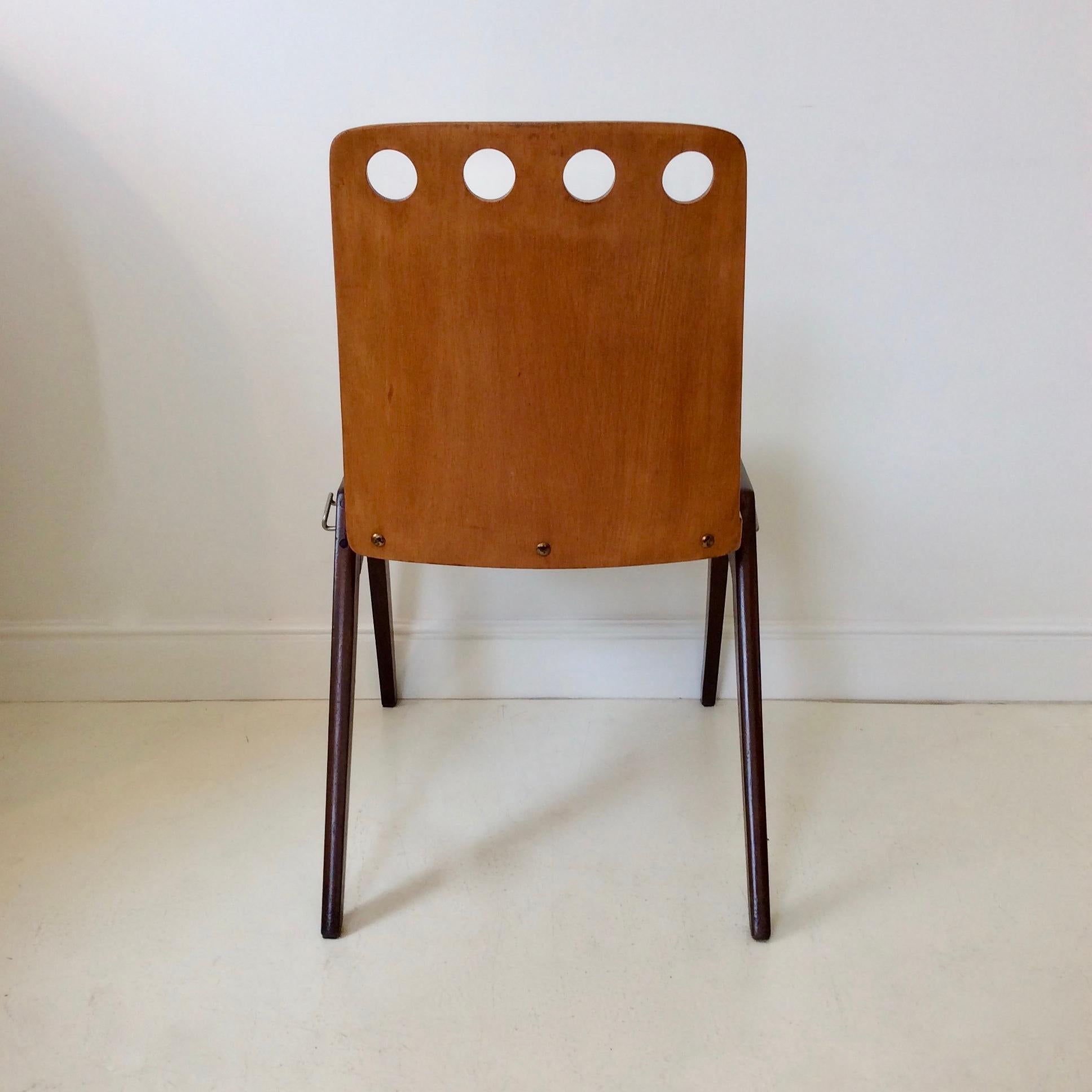 Mid-Century Modern Pair of Stacking Chairs, circa 1950, Austria