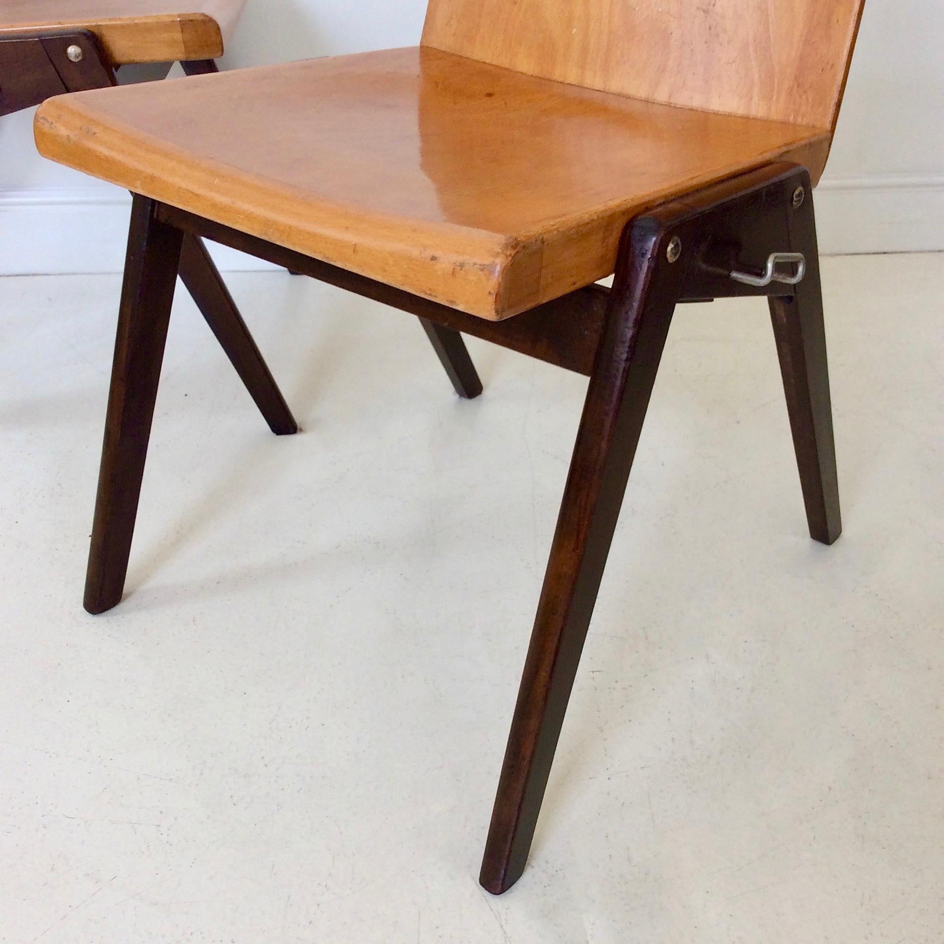Mid-20th Century Pair of Stacking Chairs, circa 1950, Austria