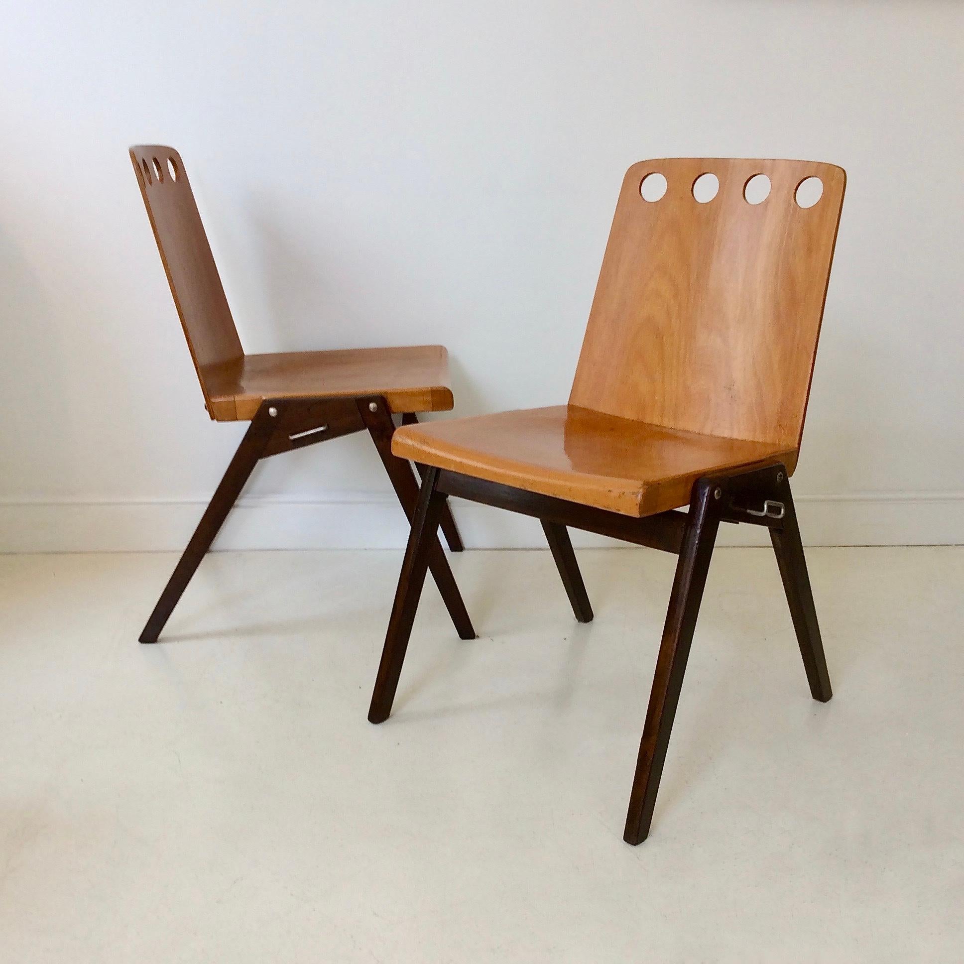 Pair of Stacking Chairs, circa 1950, Austria 2