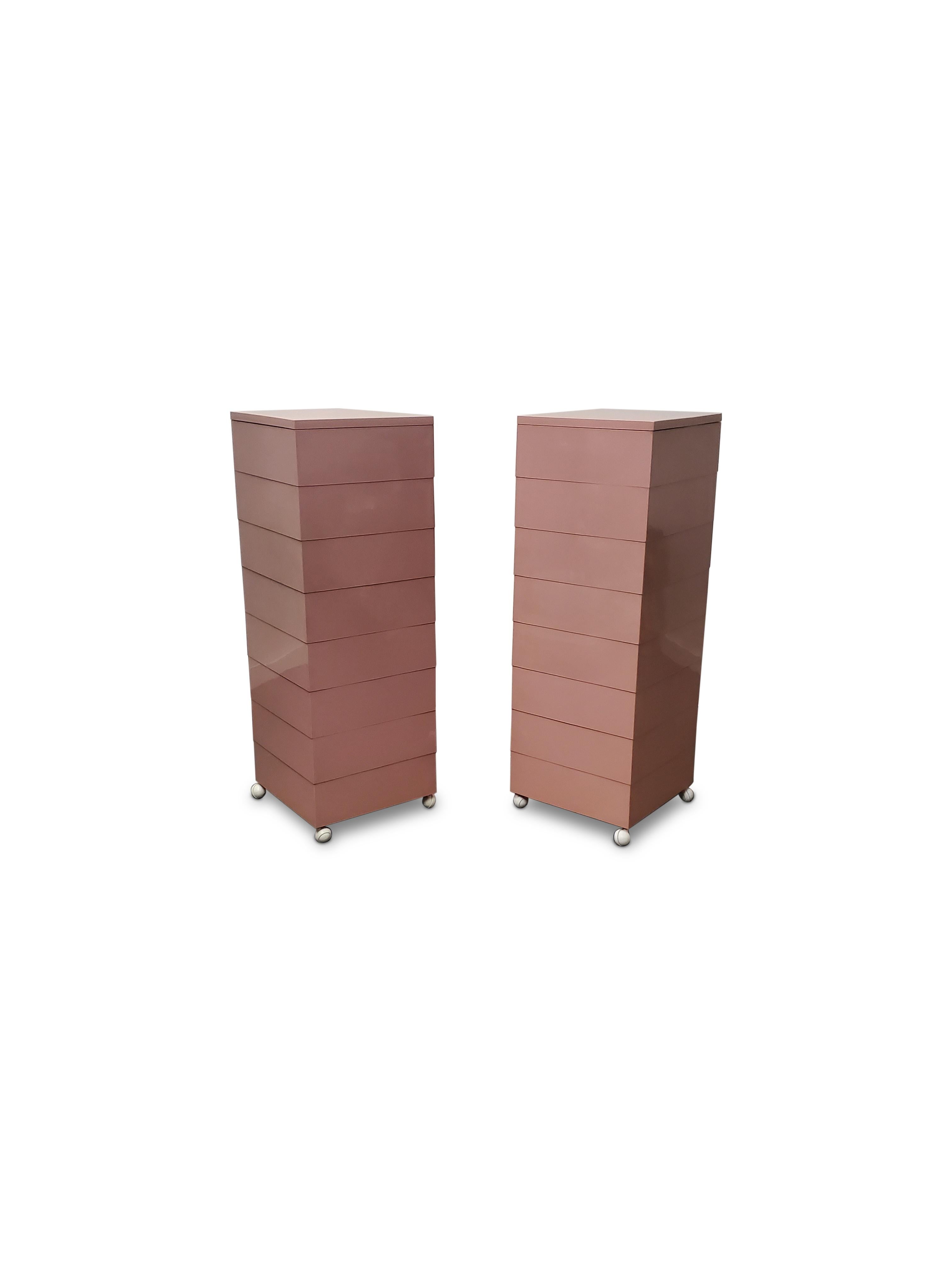 20th Century Pair of Stacking Drawer Cabinets by Simon Fussel for Kartell