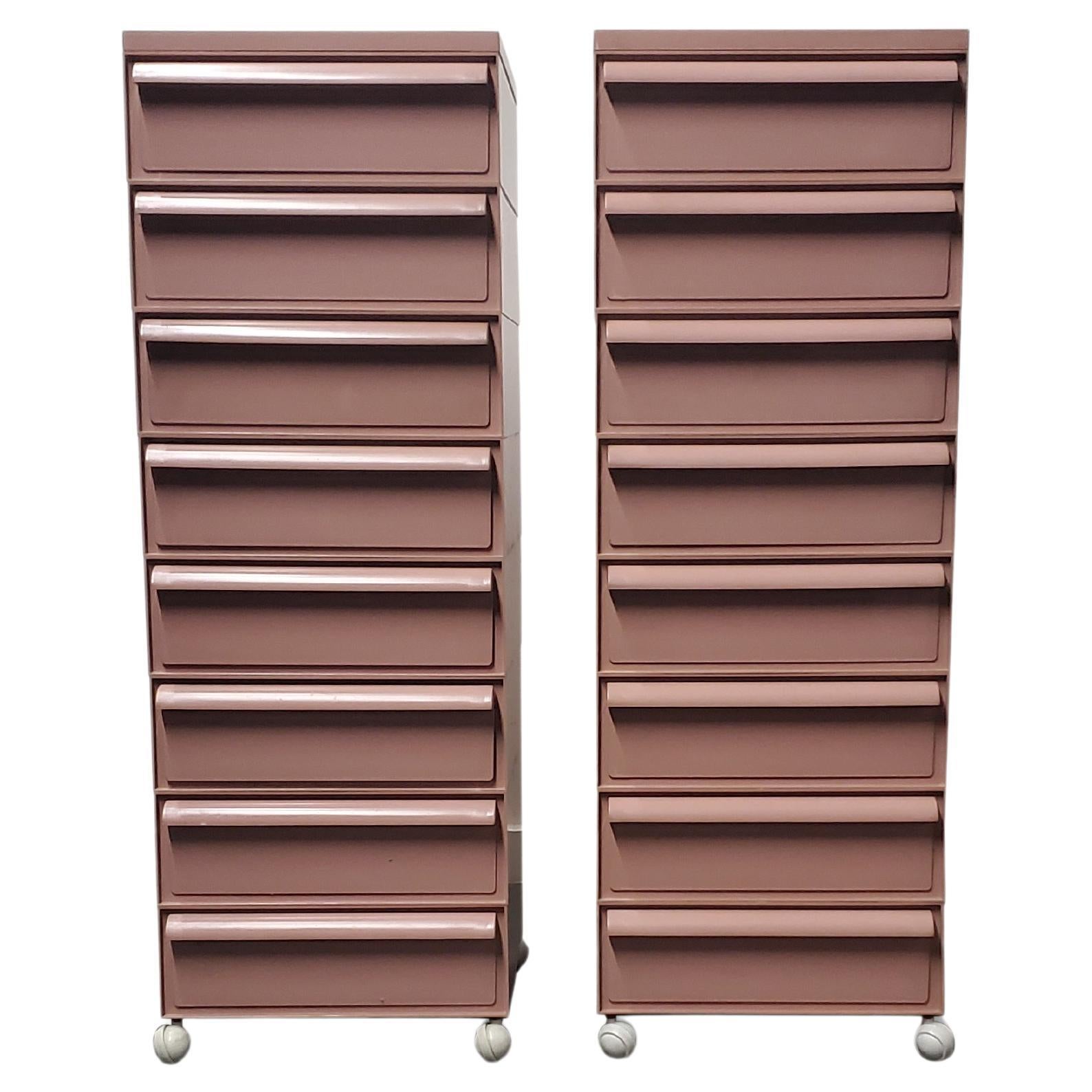 Pair of Stacking Drawer Cabinets by Simon Fussel for Kartell