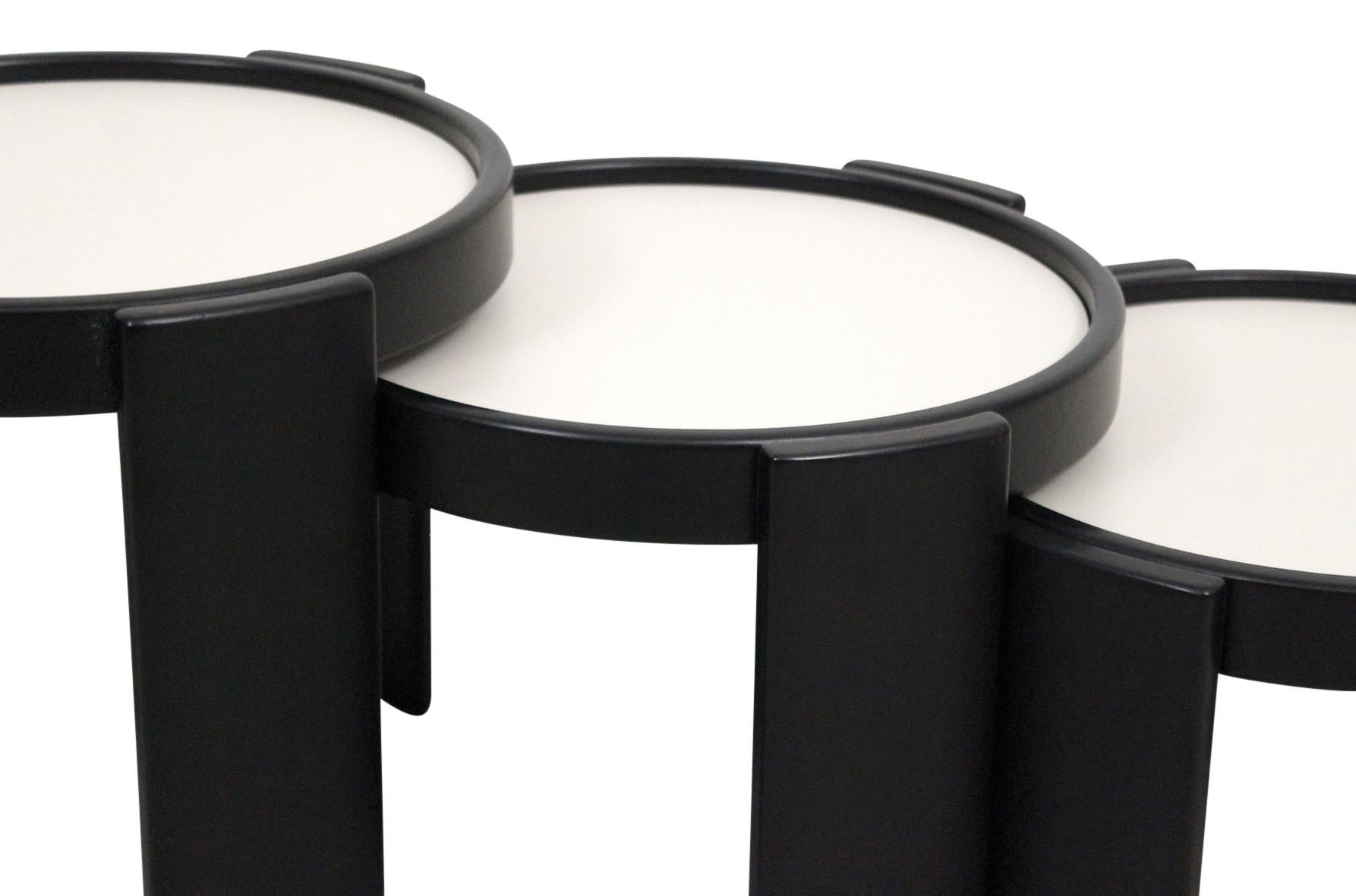 Pair of Stacking Gianfranco Frattini for Cassina Nesting Tables 3