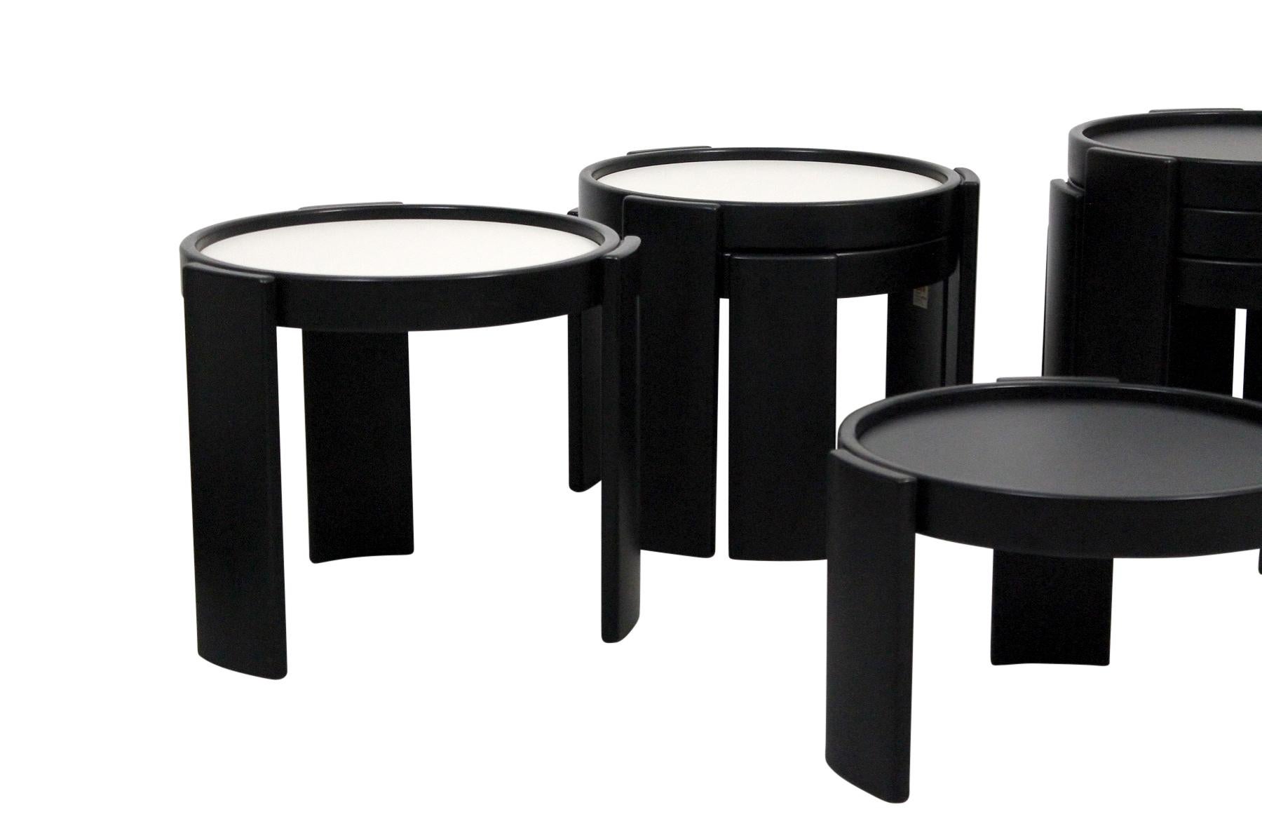 Mid-20th Century Pair of Stacking Gianfranco Frattini for Cassina Nesting Tables