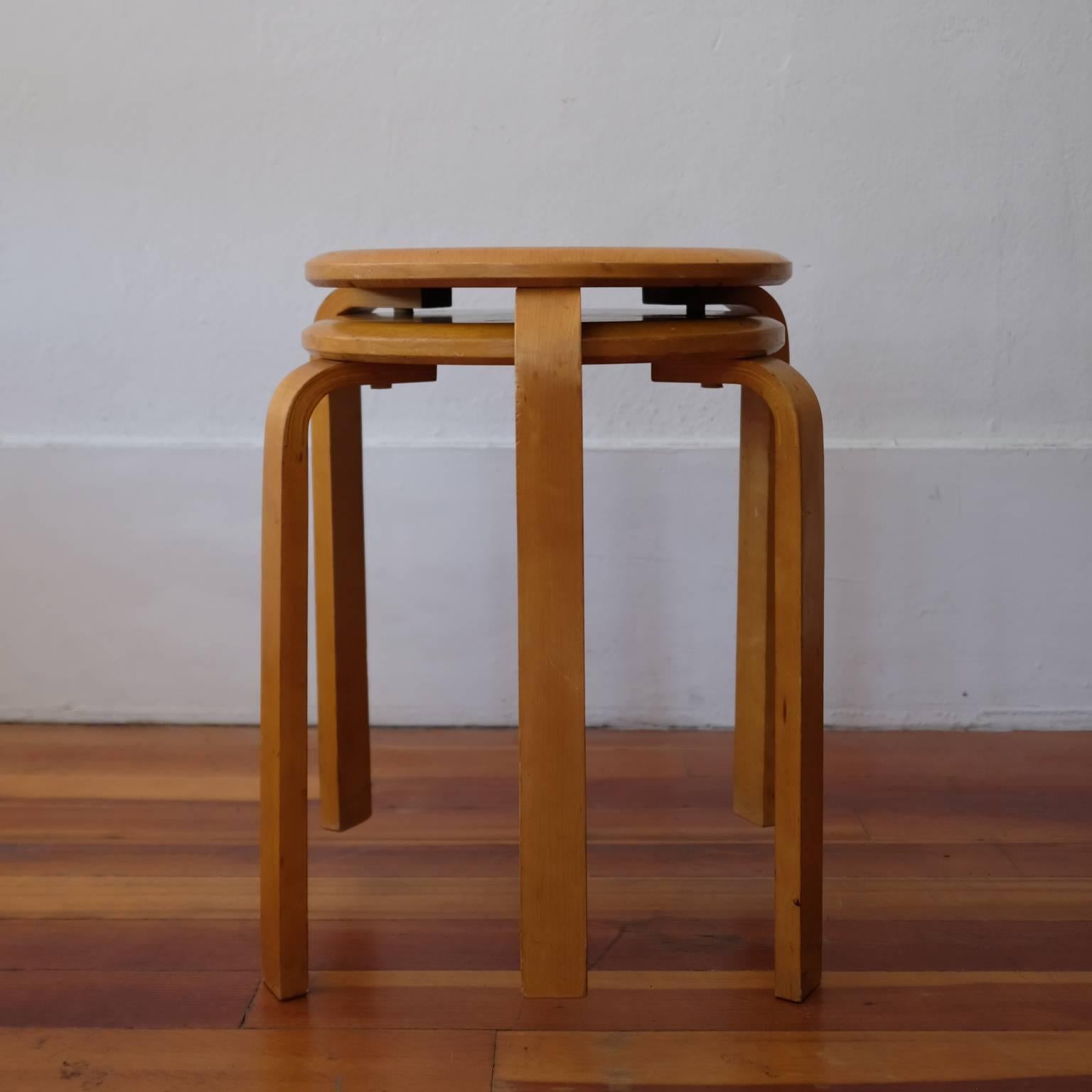 Pair of Stacking Stools Sweden In Good Condition For Sale In San Diego, CA