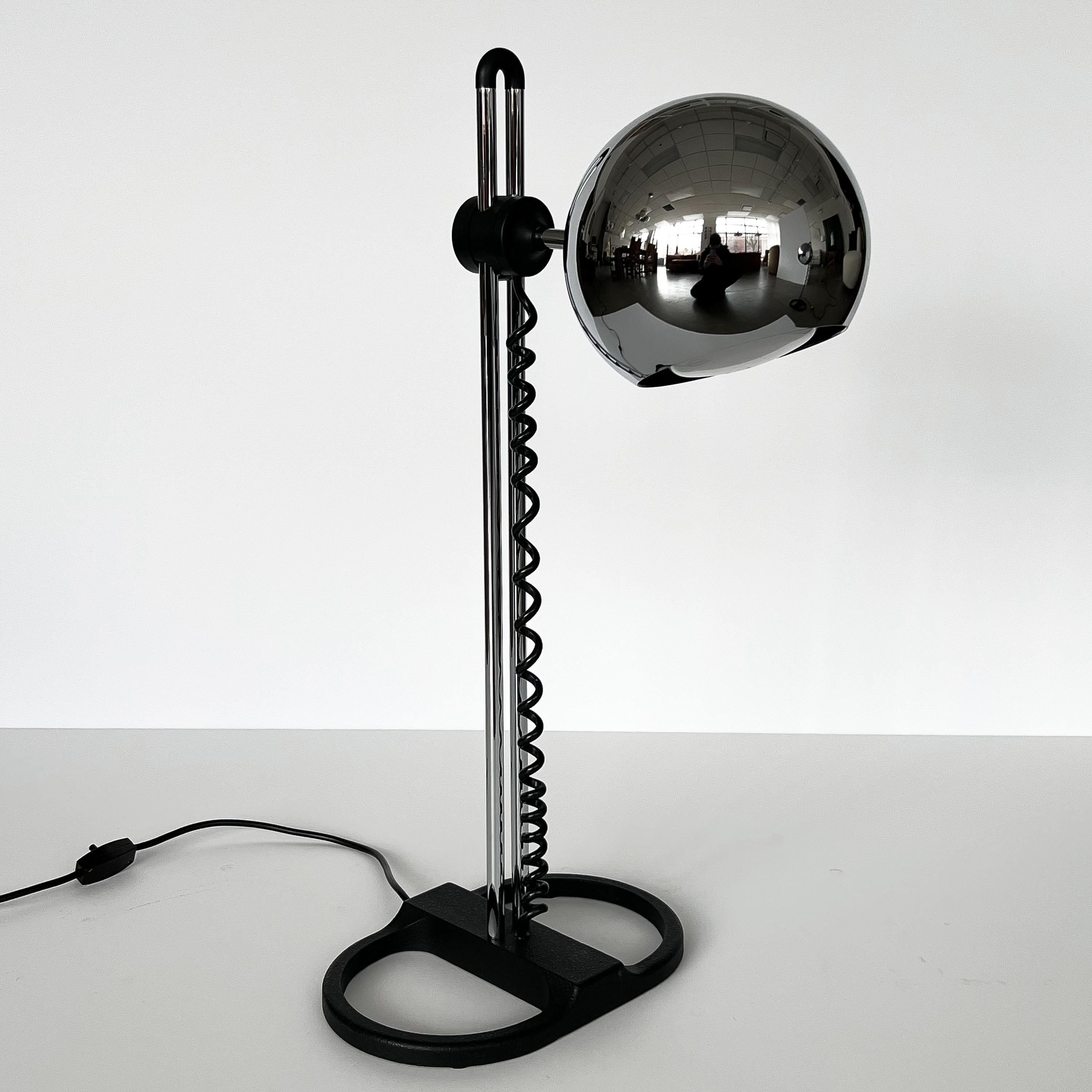 Late 20th Century Pair of Staff Chrome Adjustable Eyeball Table Lamps 1970s