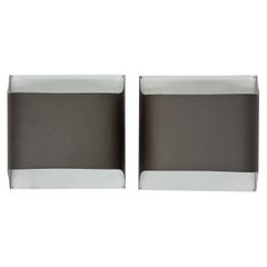 Pair of Staff leuchten wall lamps in lacquered aluminium by Rolf Krüger & Dieter
