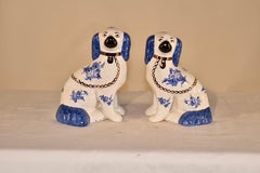 Pair of Staffordhshire Dogs with Floral Decoration, Circa 1920