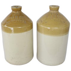 Vintage Pair of Staffordshire Brewery Jugs