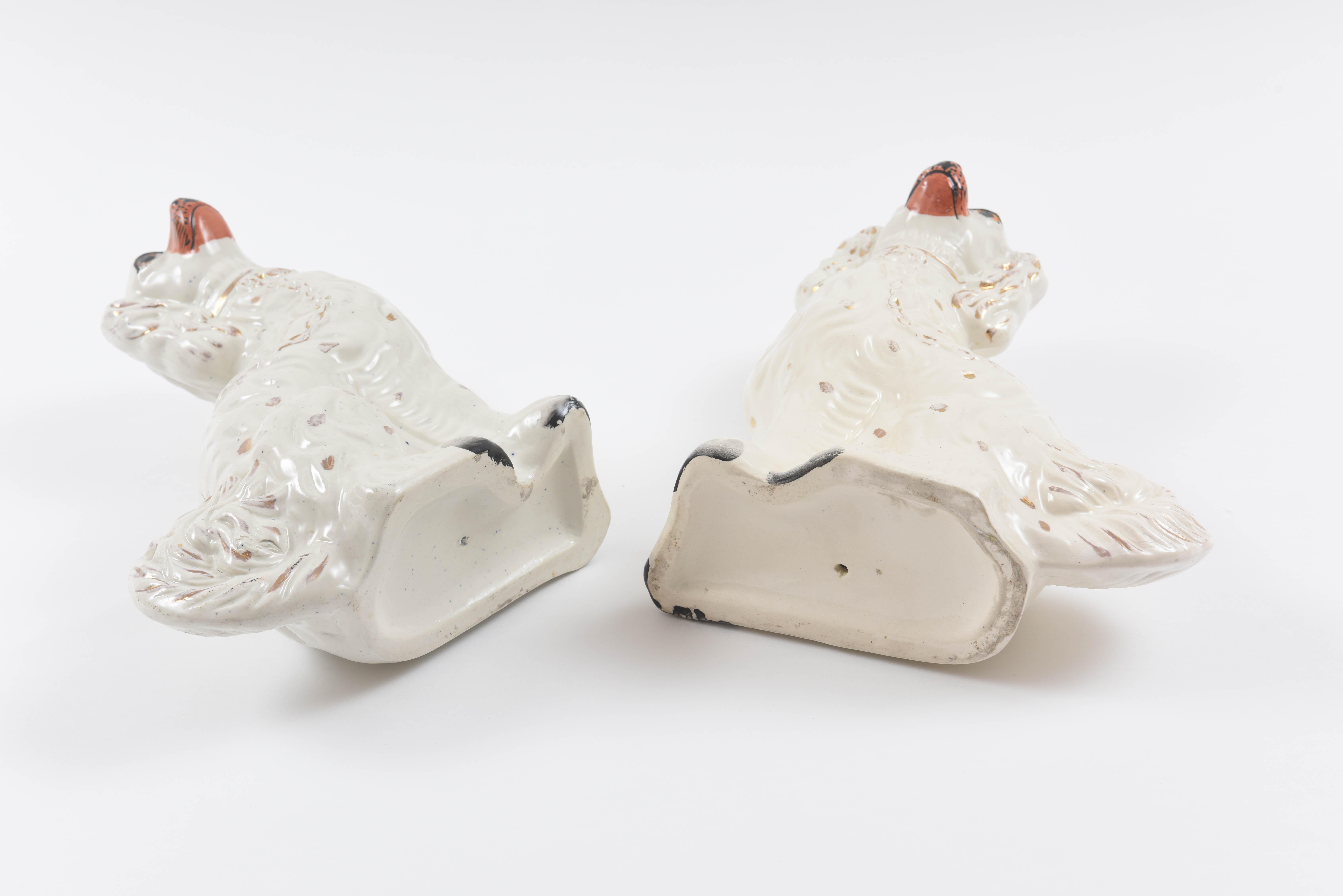 Pair of Staffordshire Dogs, 19th Century with Charming Expressions 1