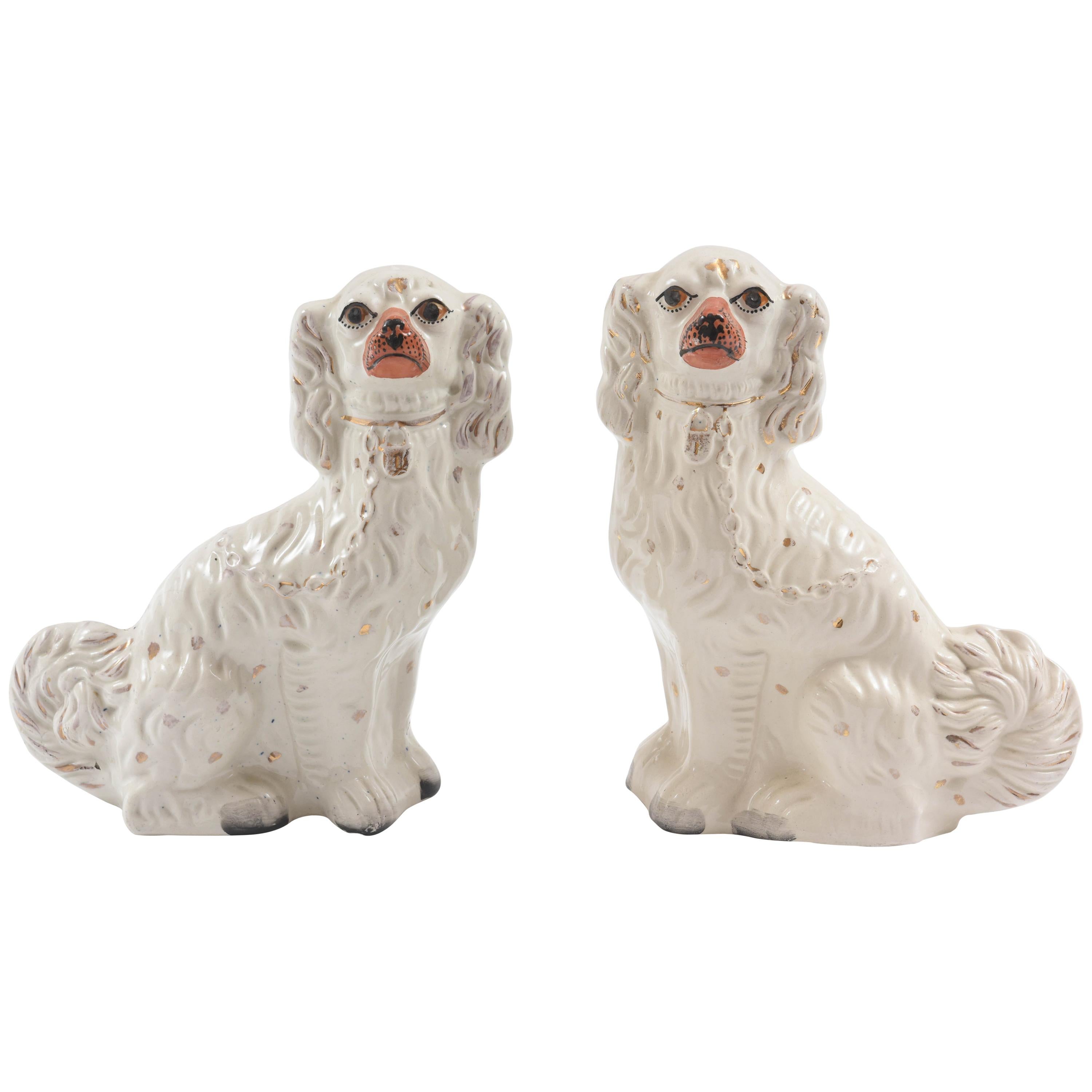 Pair of Staffordshire Dogs, 19th Century with Charming Expressions
