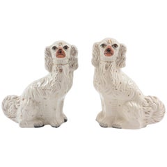 Antique Pair of Staffordshire Dogs, 19th Century with Charming Expressions