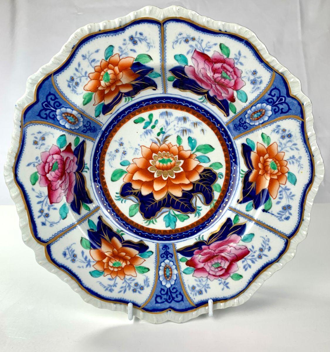 English Pair of Staffordshire Ironstone Dishes Made in England, Circa 1825