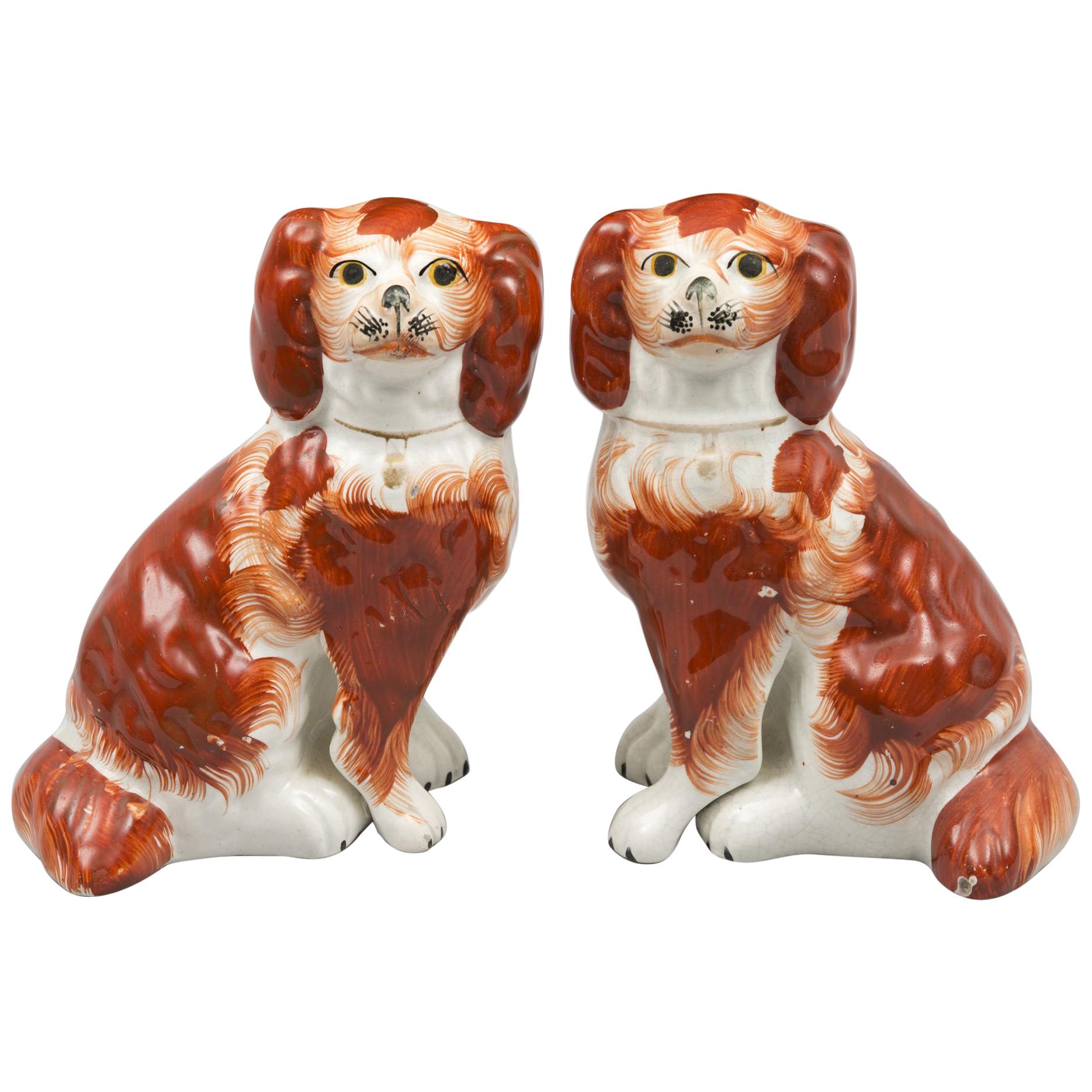 Pair of Staffordshire King Charles Spaniels For Sale