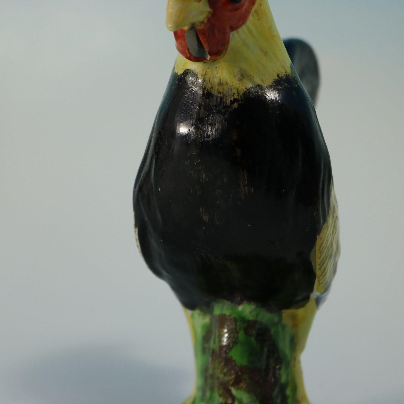 Coppia di figure di galletti in ceramica perlata dello Staffordshire in vendita 11