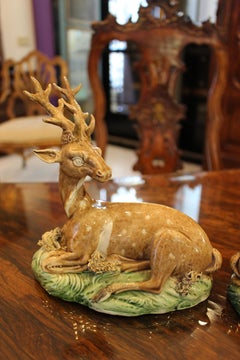 Pair of Staffordshire Pearlware Models of a Stag and Hind