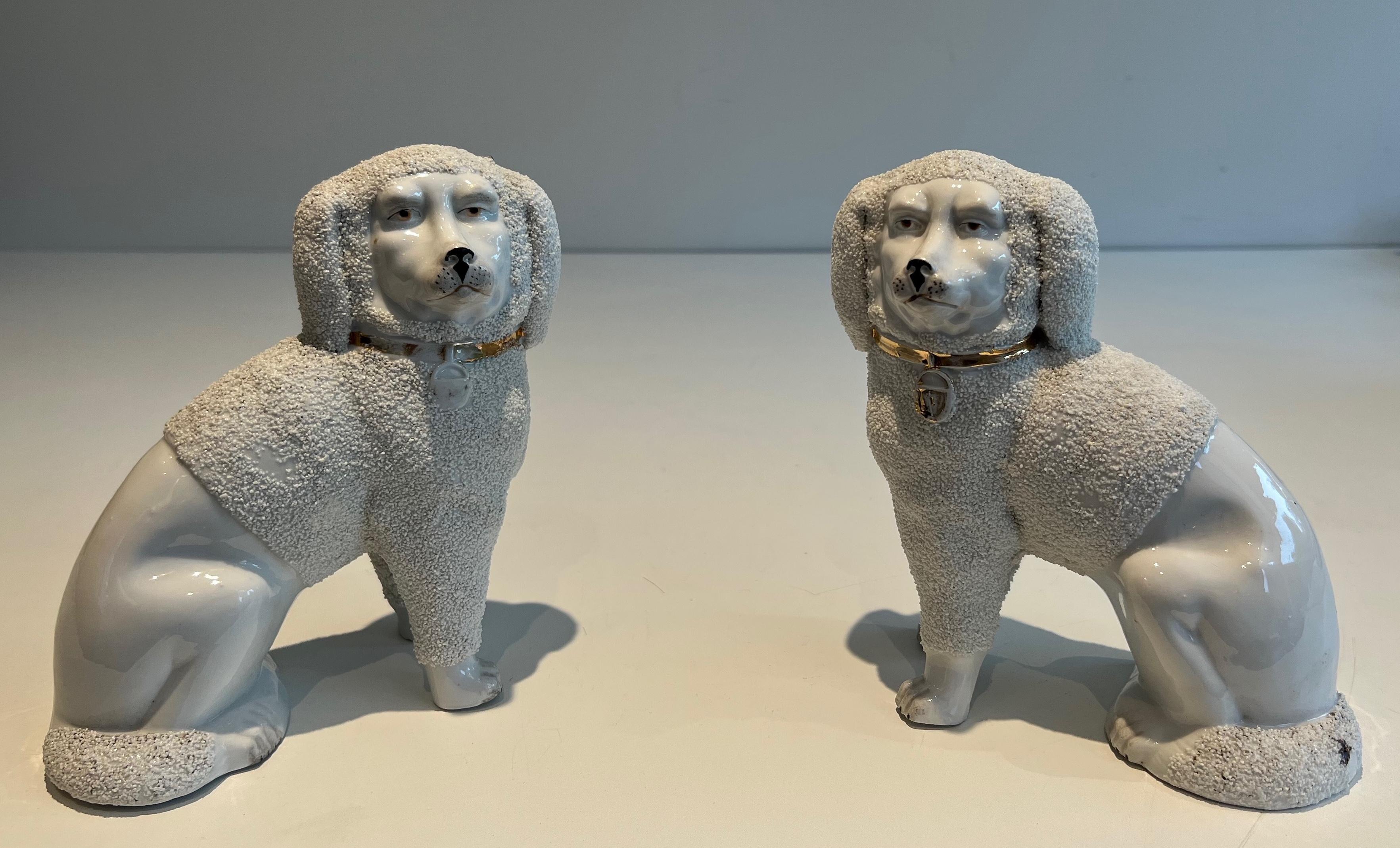 Pair of Staffordshire Porcelain Cavalier King Charles Spaniel Dogs Figures For Sale 8