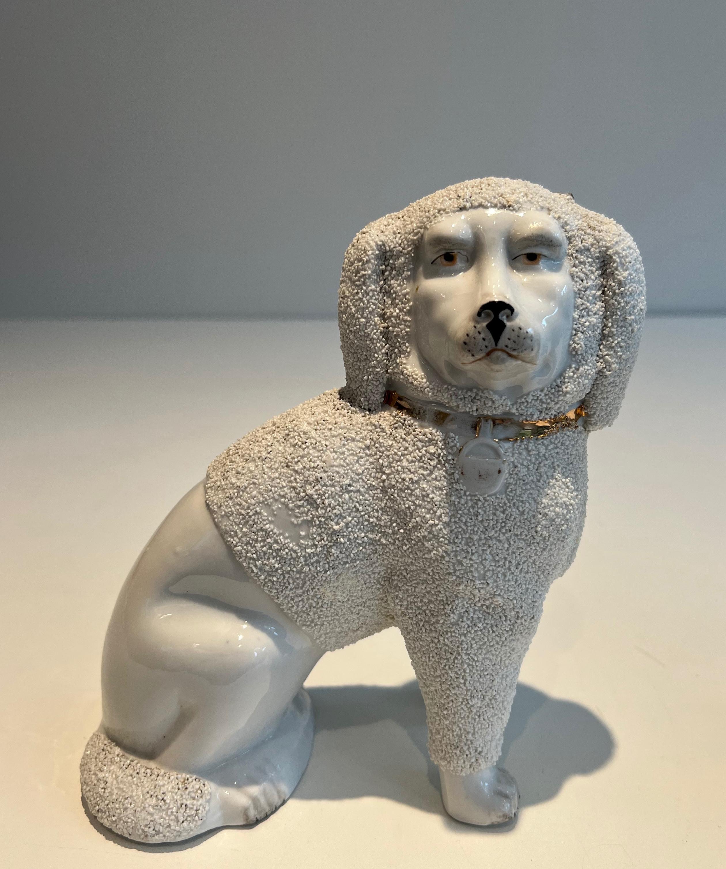 Pair of Staffordshire Porcelain Cavalier King Charles Spaniel Dogs Figures In Good Condition For Sale In Marcq-en-Barœul, Hauts-de-France