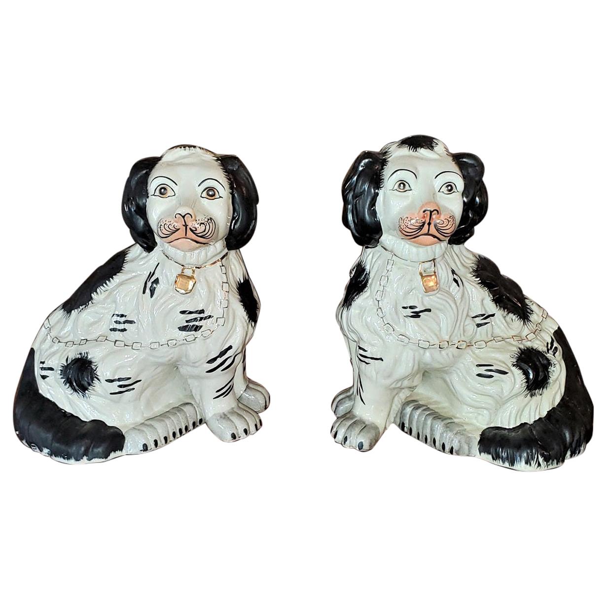 Pair of Staffordshire Style Ceramic Spaniels