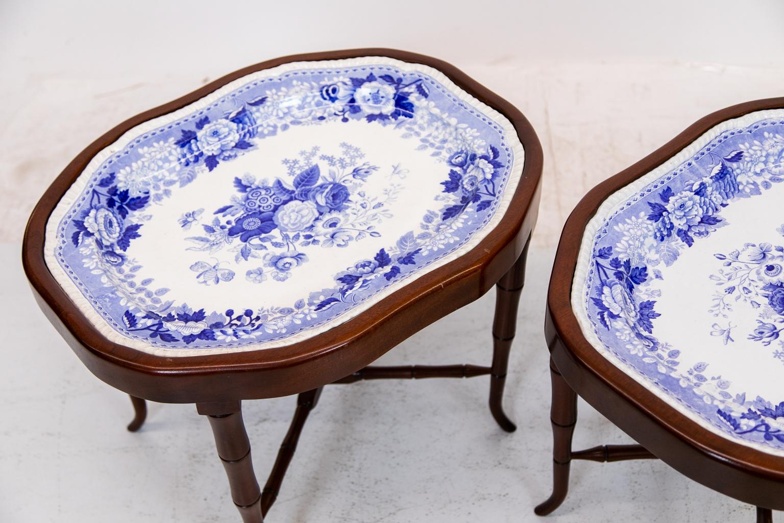 Earthenware Pair of Staffordshire Tray Tables