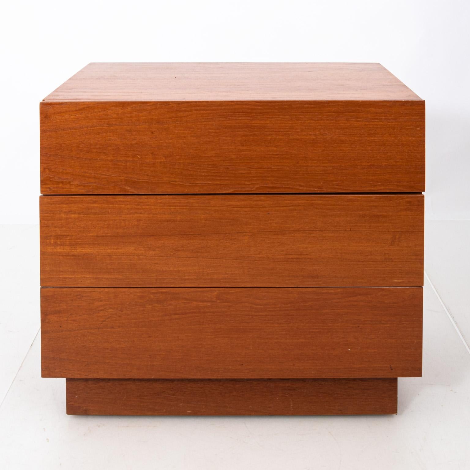 Mid-Century Modern Pair of Stained Birch Bachelor's Chests