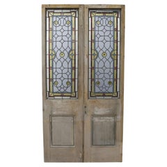 Pair of Stained Glass Antique Doors