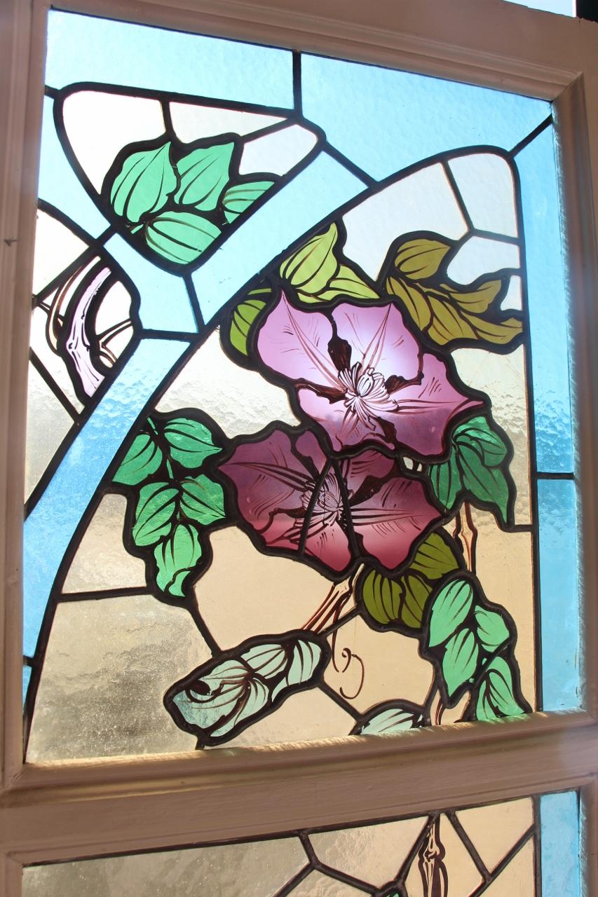 Pair of Stained Glass Jacques Gruber Art Nouveau In Fair Condition In charmes, FR